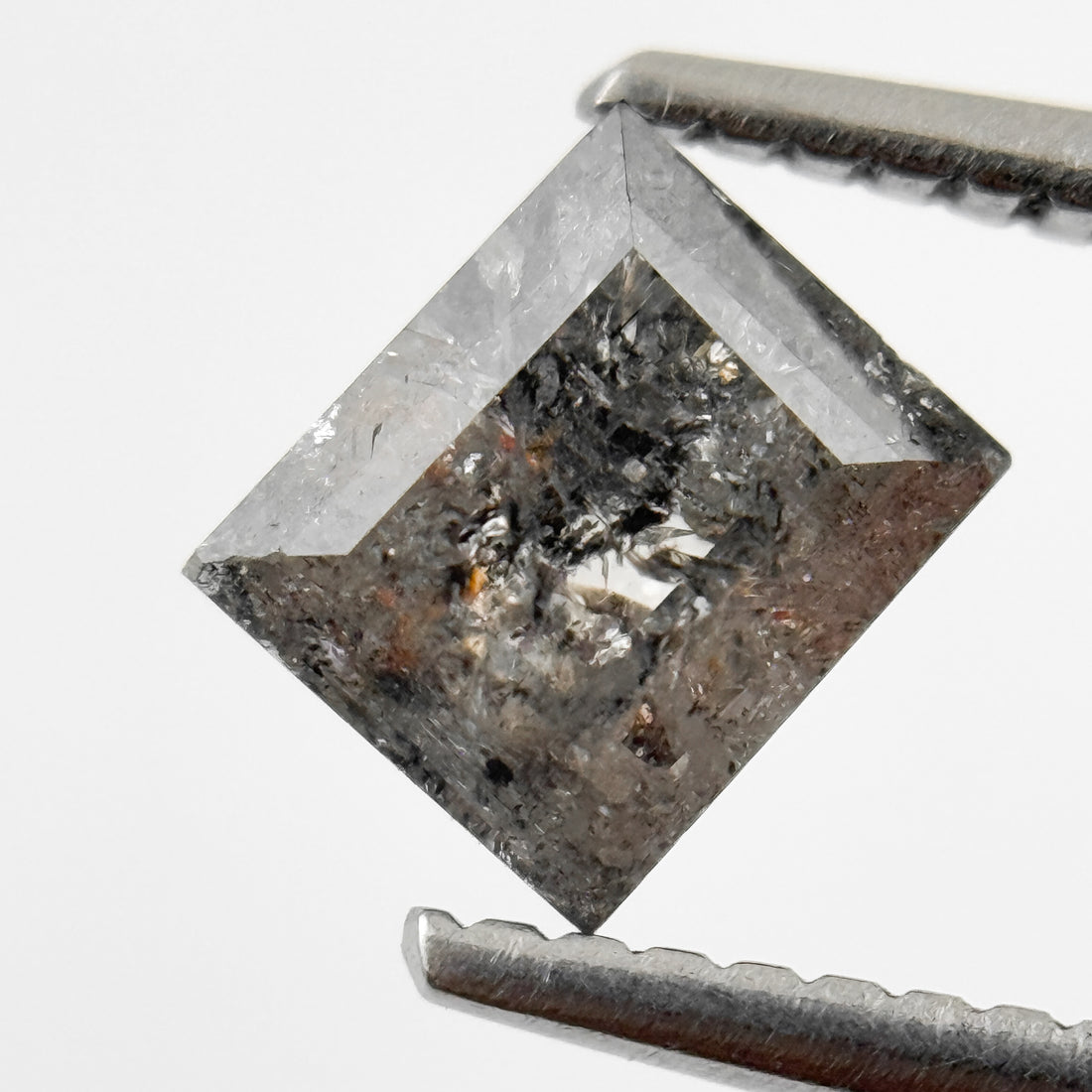 1.25 Ct Baguette Rose Cut Grey Natural Salt and Pepper Diamond