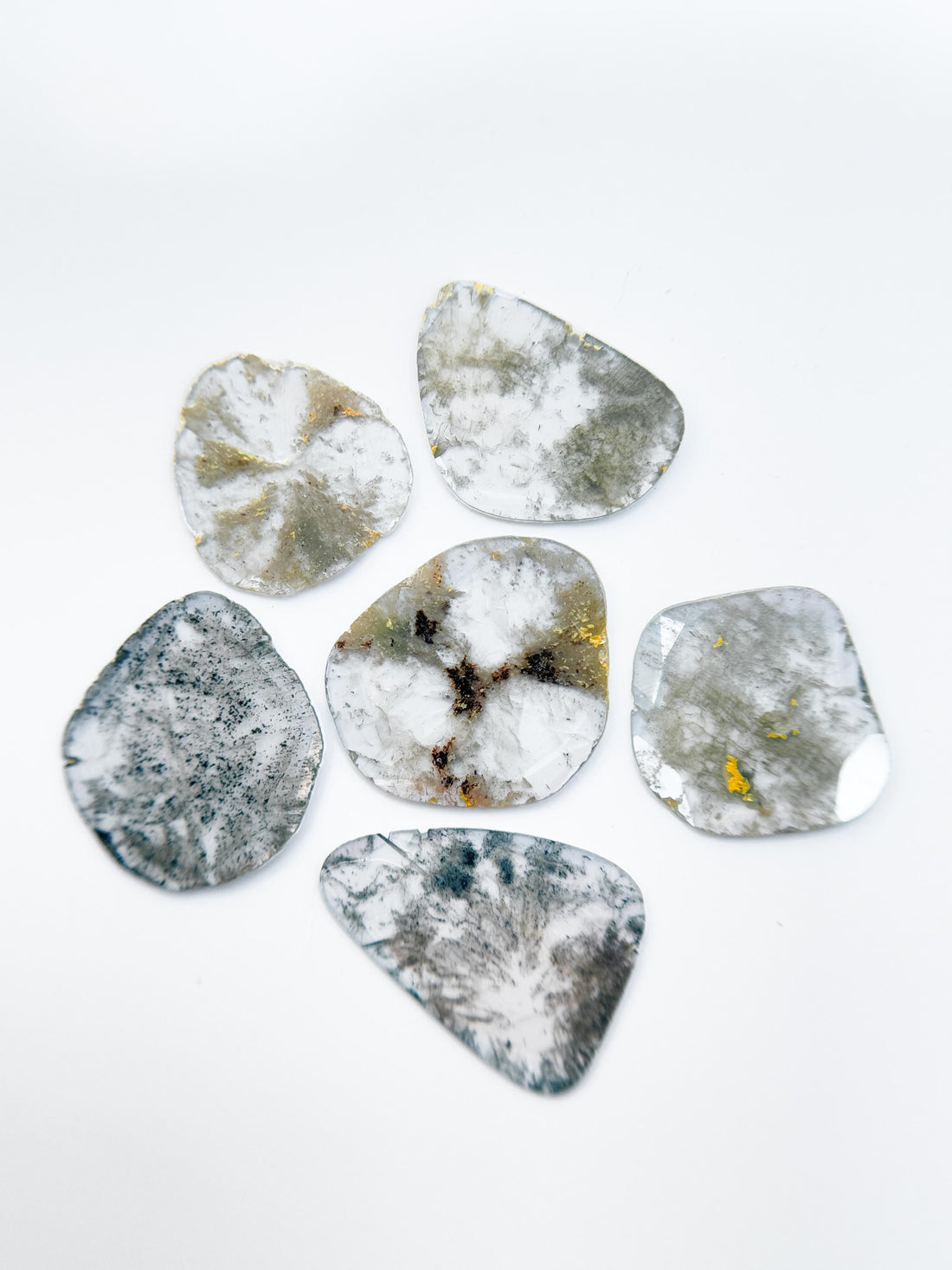 2.96 Ct Slice Rose Cut Grey Natural Salt and Pepper Diamond