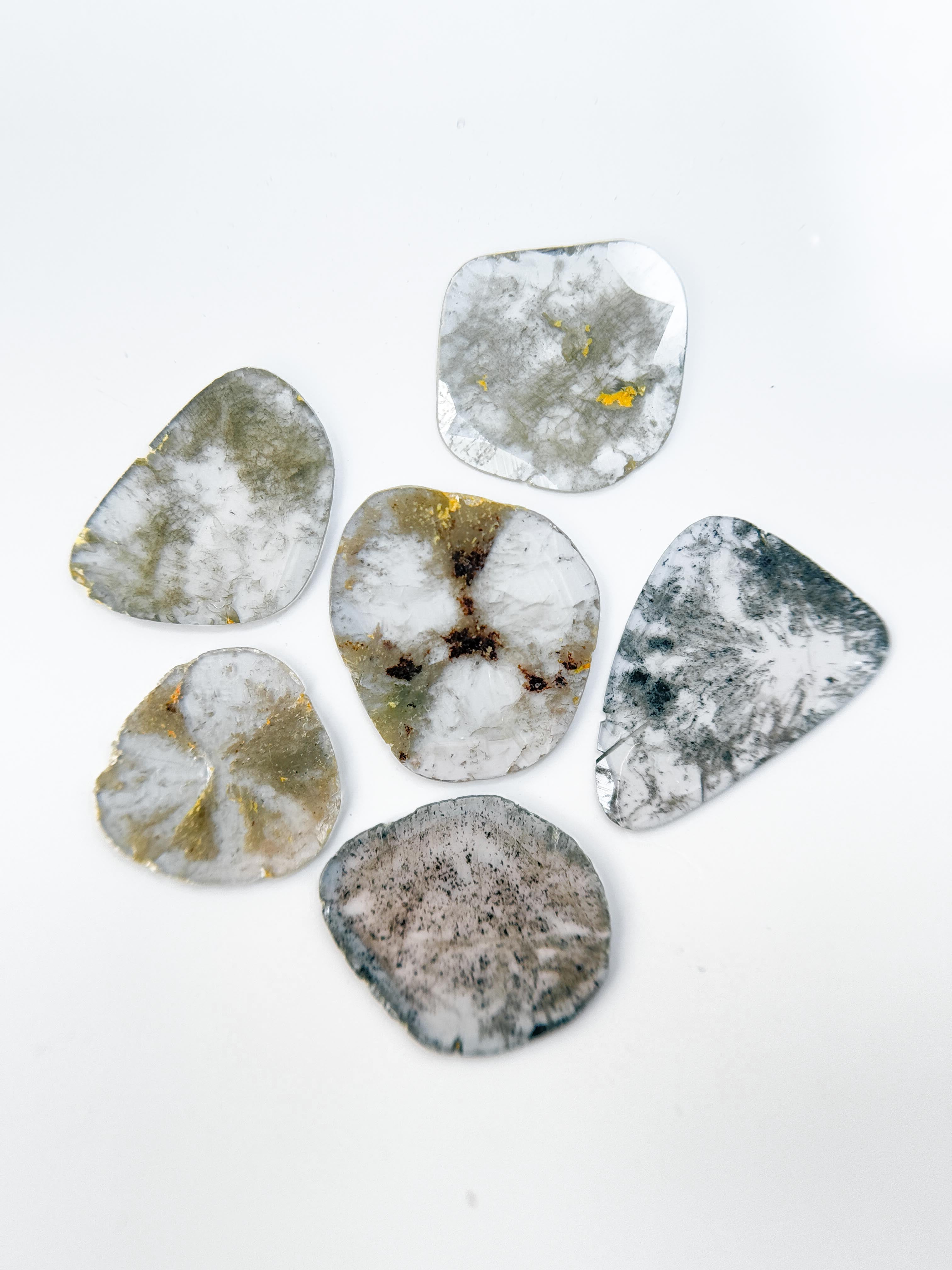 2.96 Ct Slice Rose Cut Grey Natural Salt and Pepper Diamond