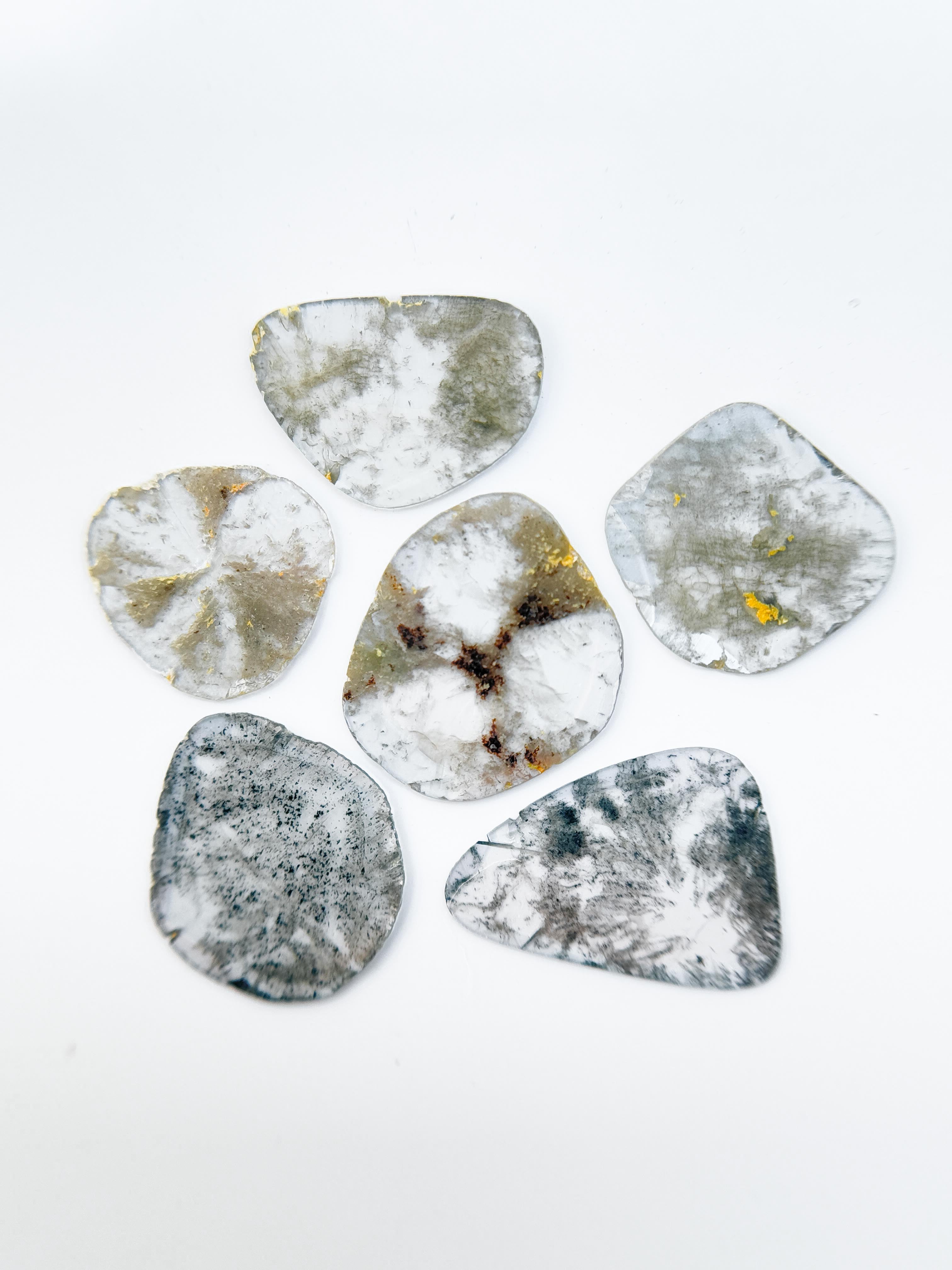 2.96 Ct Slice Rose Cut Grey Natural Salt and Pepper Diamond