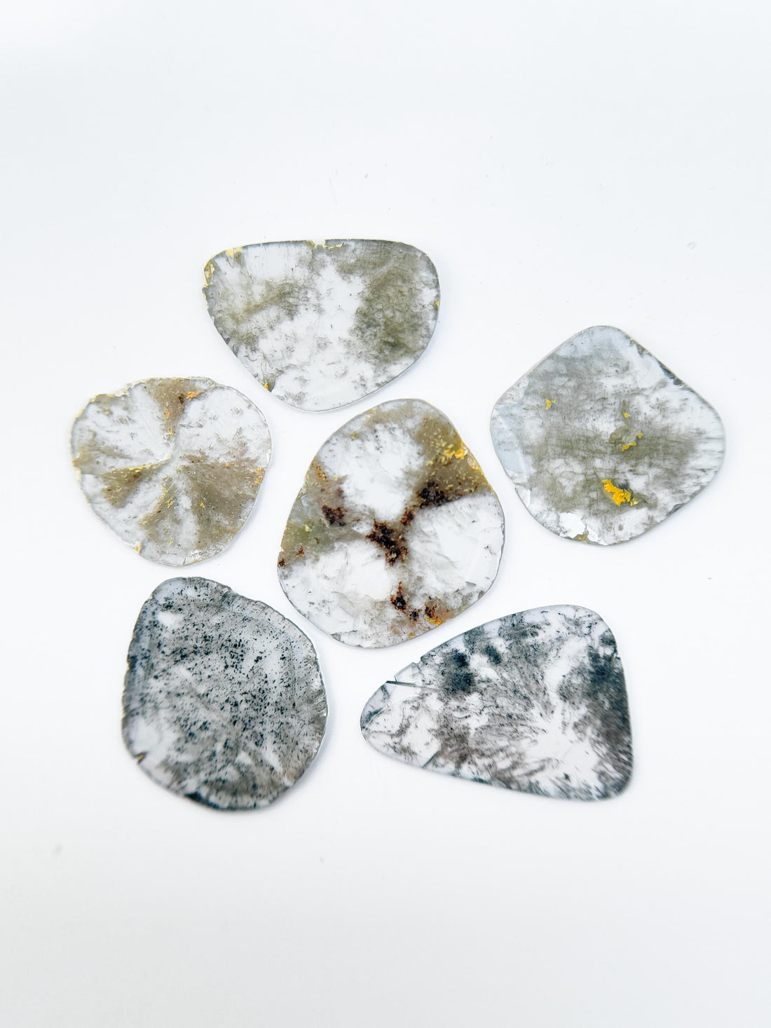 2.96 Ct Slice Rose Cut Grey Natural Salt and Pepper Diamond