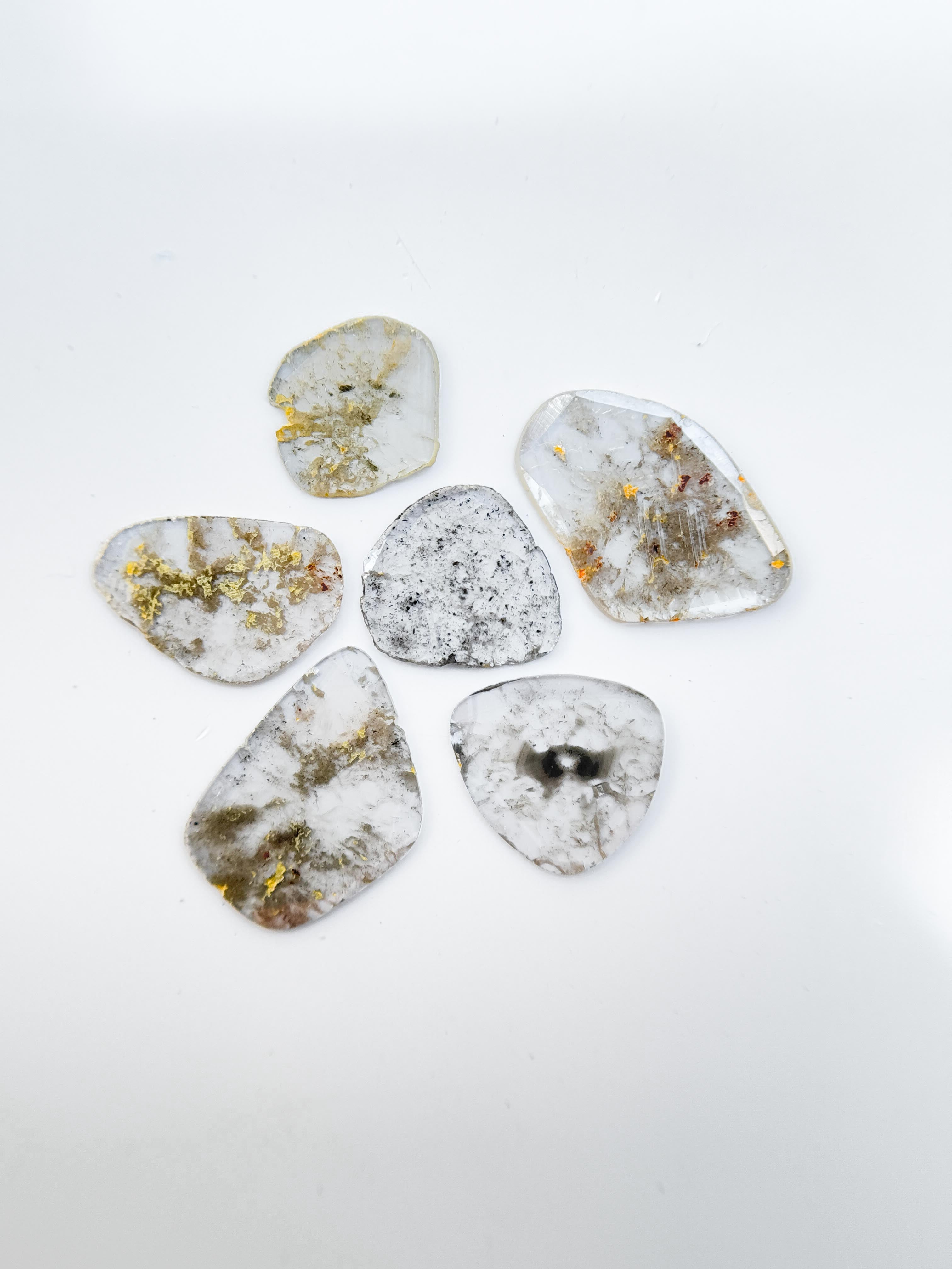2.72 Ct Slice Rose Cut Grey Natural Salt and Pepper Diamond