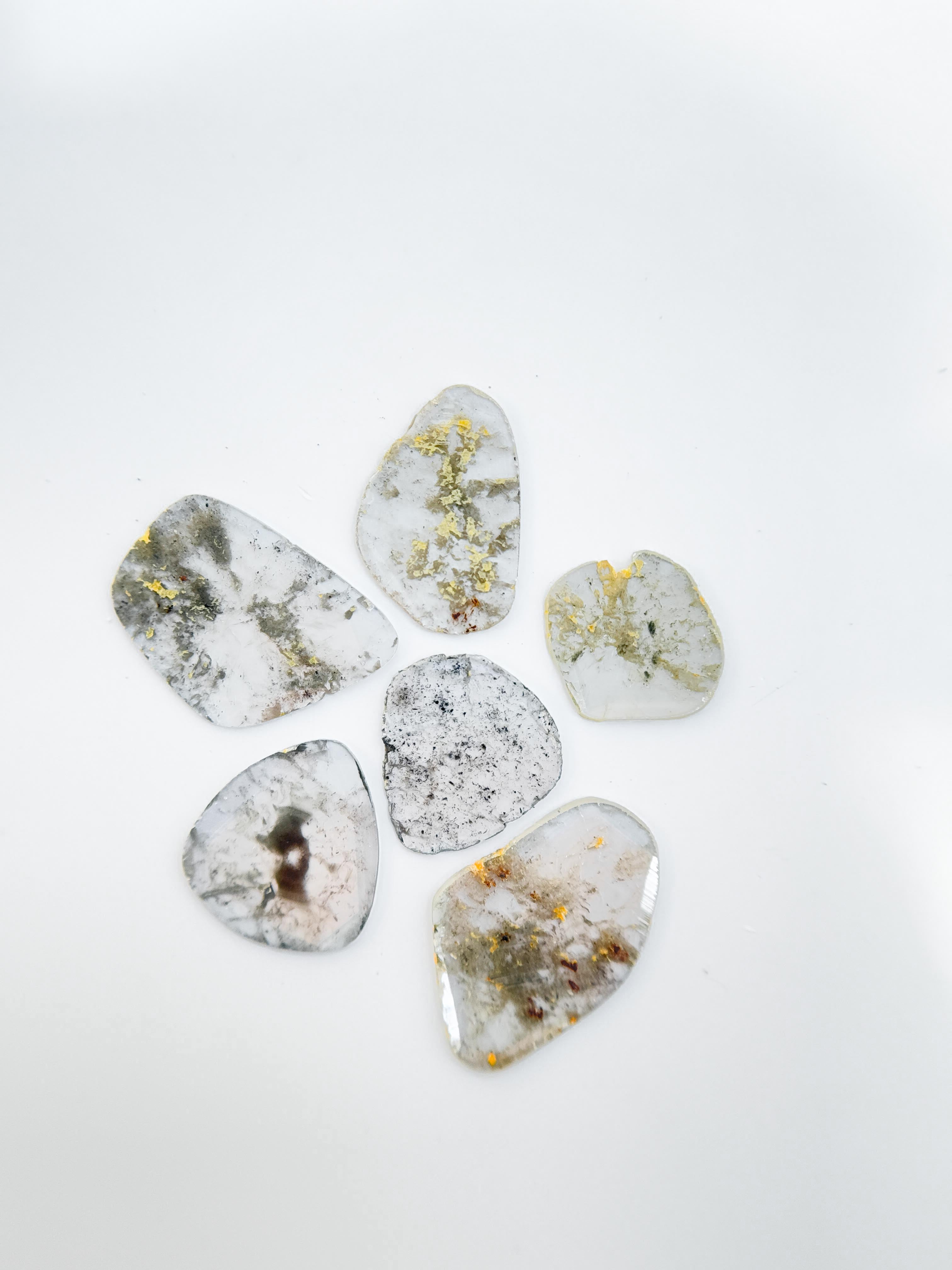 2.72 Ct Slice Rose Cut Grey Natural Salt and Pepper Diamond