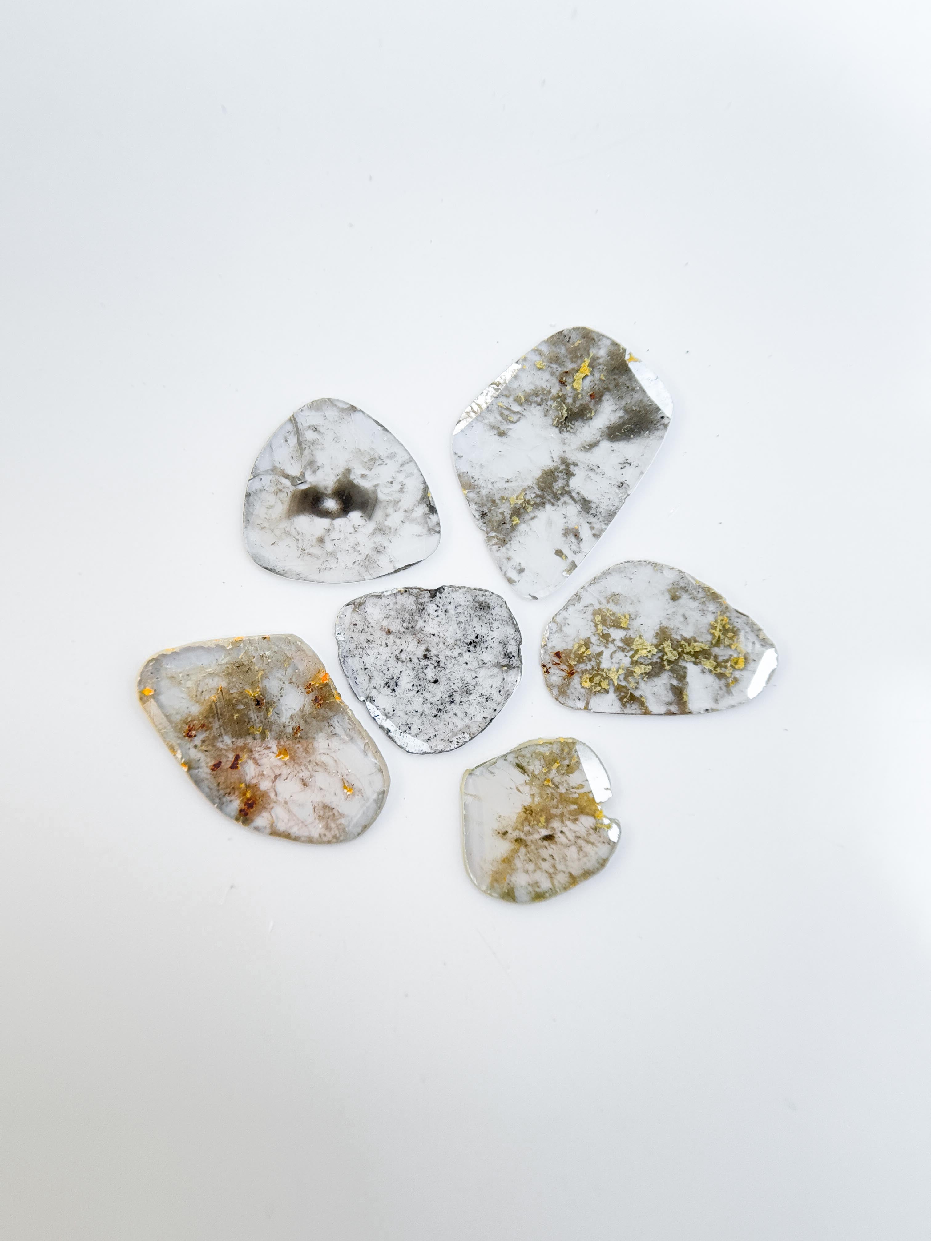 2.72 Ct Slice Rose Cut Grey Natural Salt and Pepper Diamond