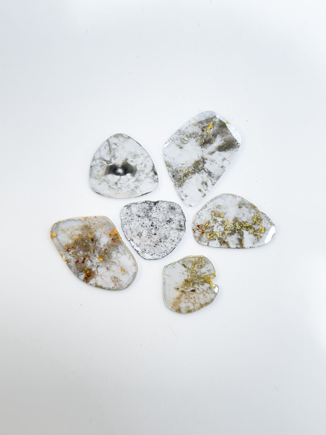 2.72 Ct Slice Rose Cut Grey Natural Salt and Pepper Diamond