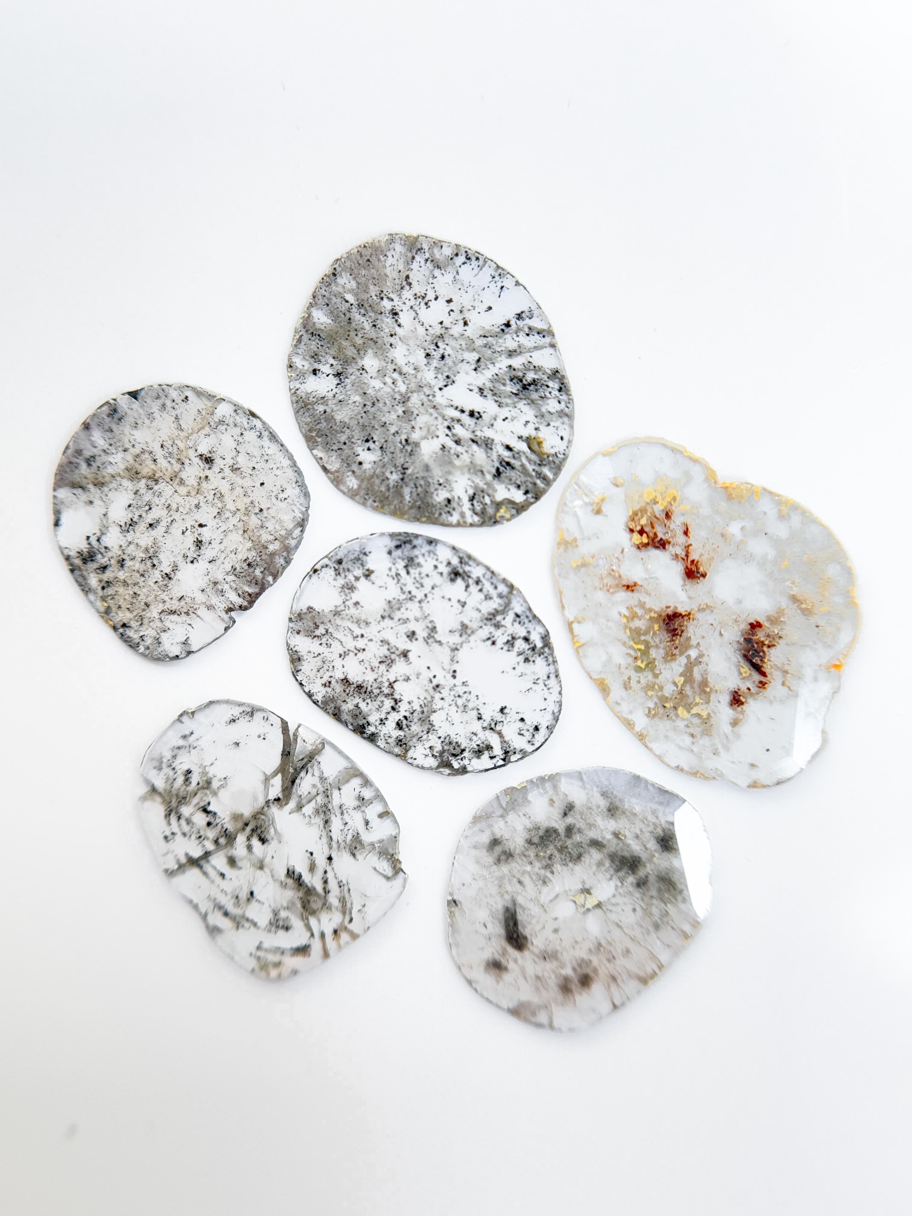 2.59 Ct Slice Rose Cut Grey Natural Salt and Pepper Diamond