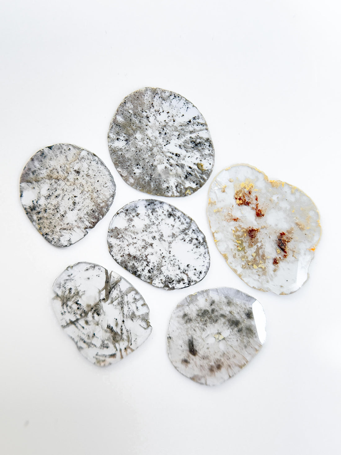 2.59 Ct Slice Rose Cut Grey Natural Salt and Pepper Diamond