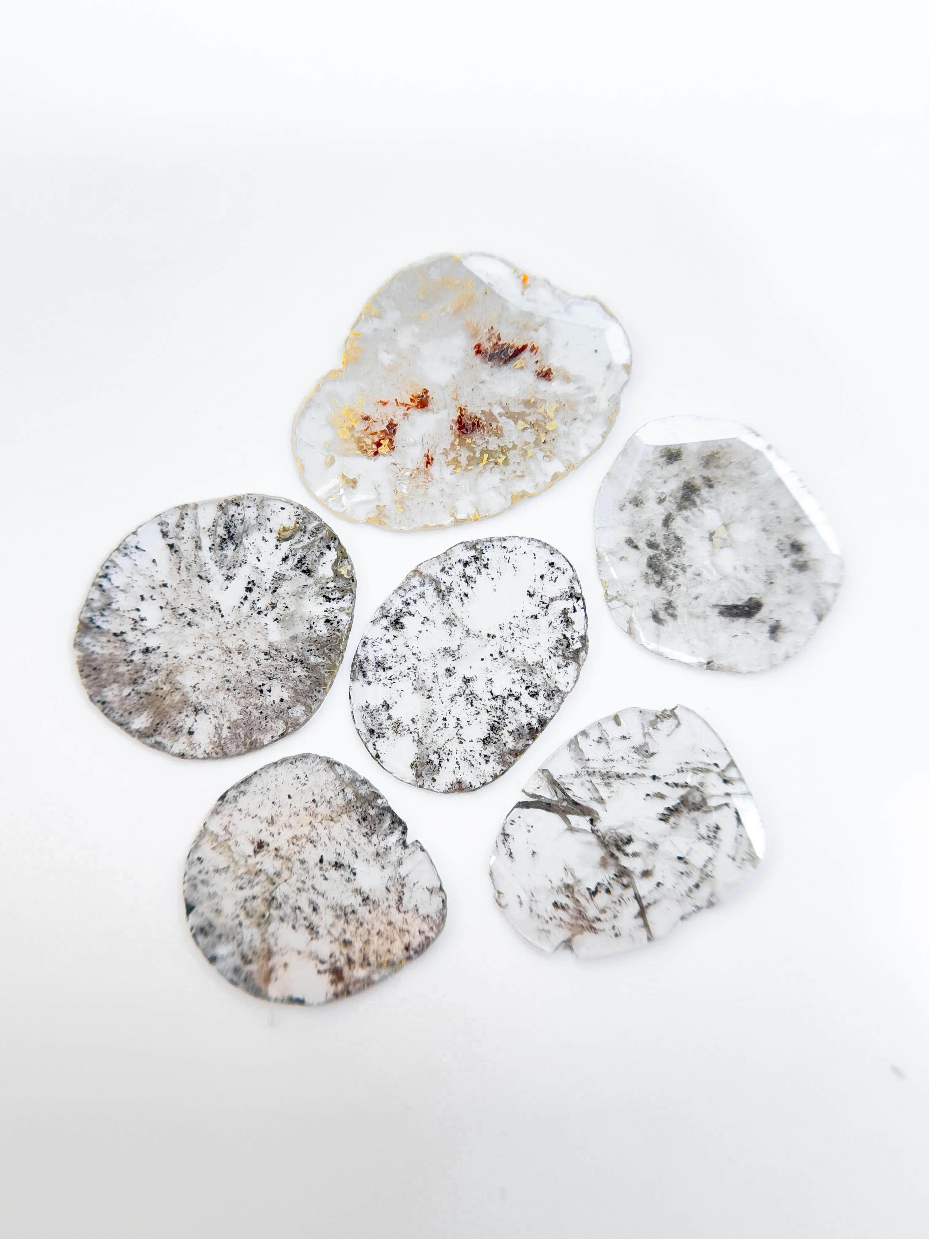 2.59 Ct Slice Rose Cut Grey Natural Salt and Pepper Diamond