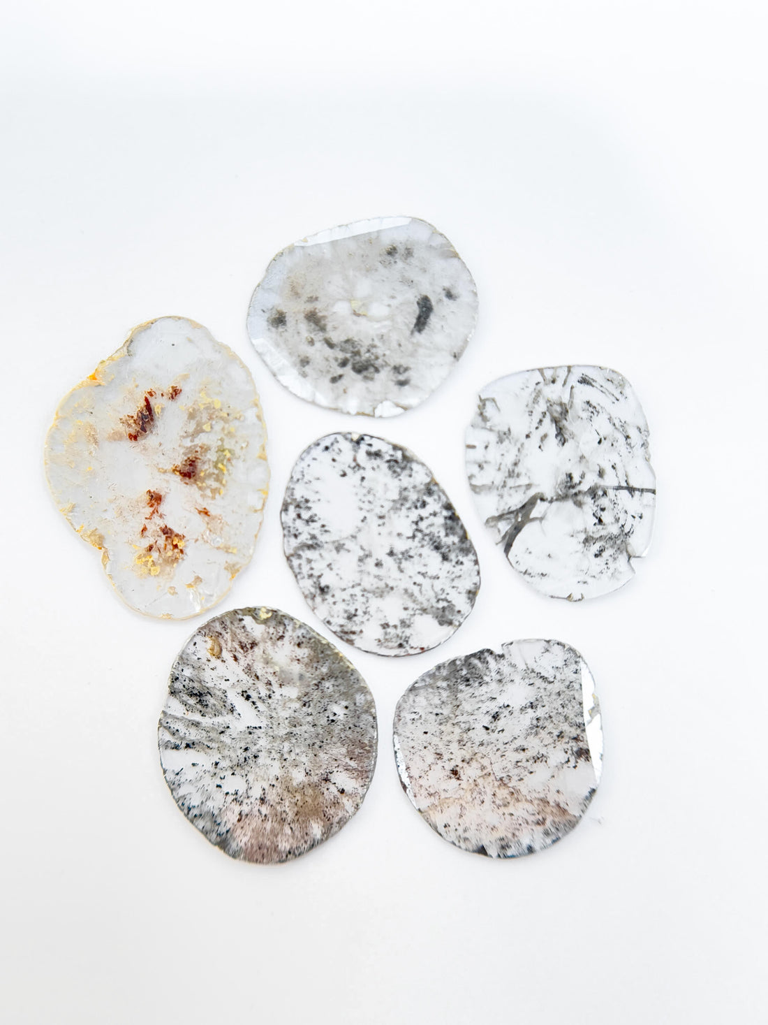 2.59 Ct Slice Rose Cut Grey Natural Salt and Pepper Diamond