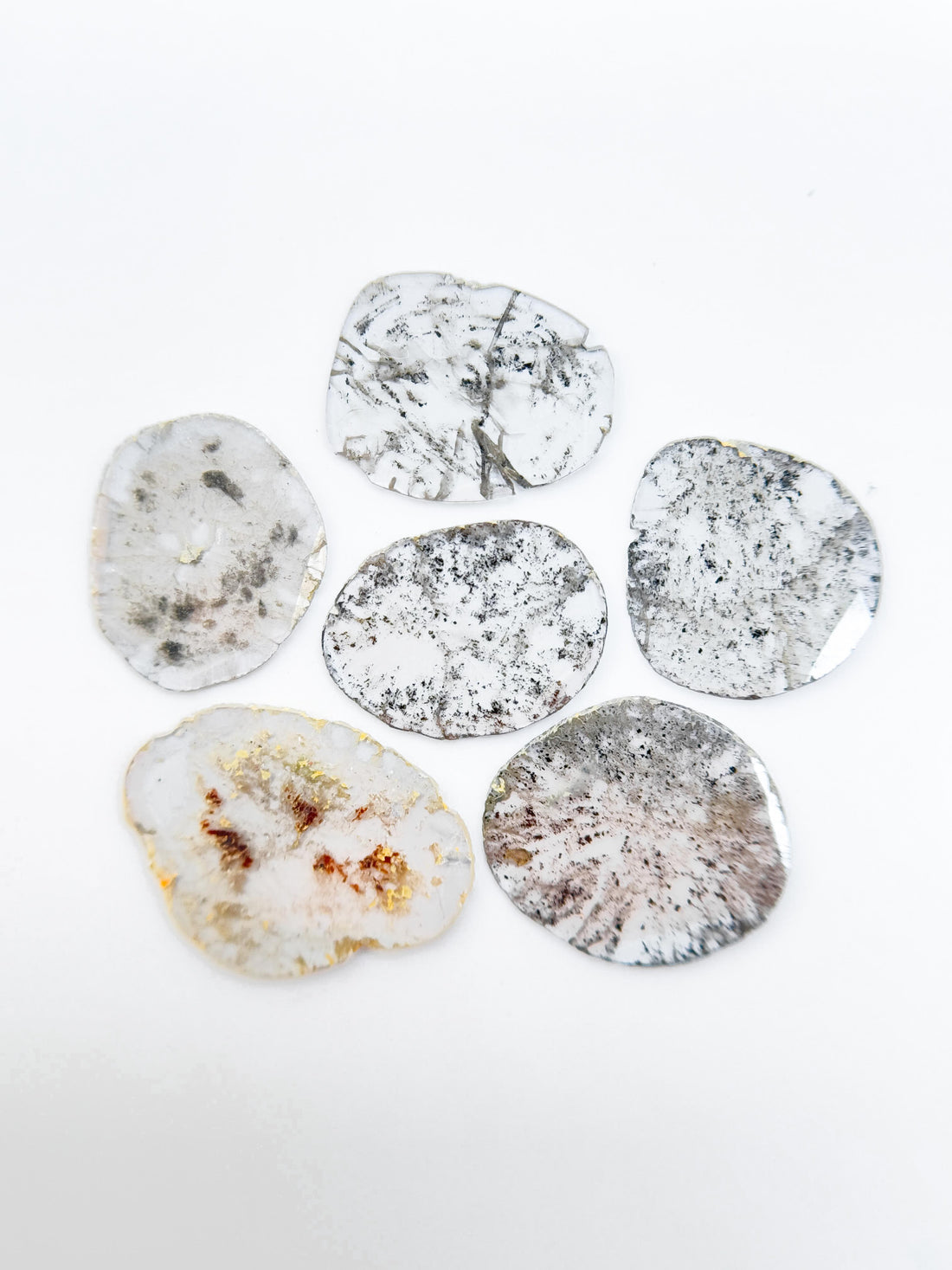 2.59 Ct Slice Rose Cut Grey Natural Salt and Pepper Diamond