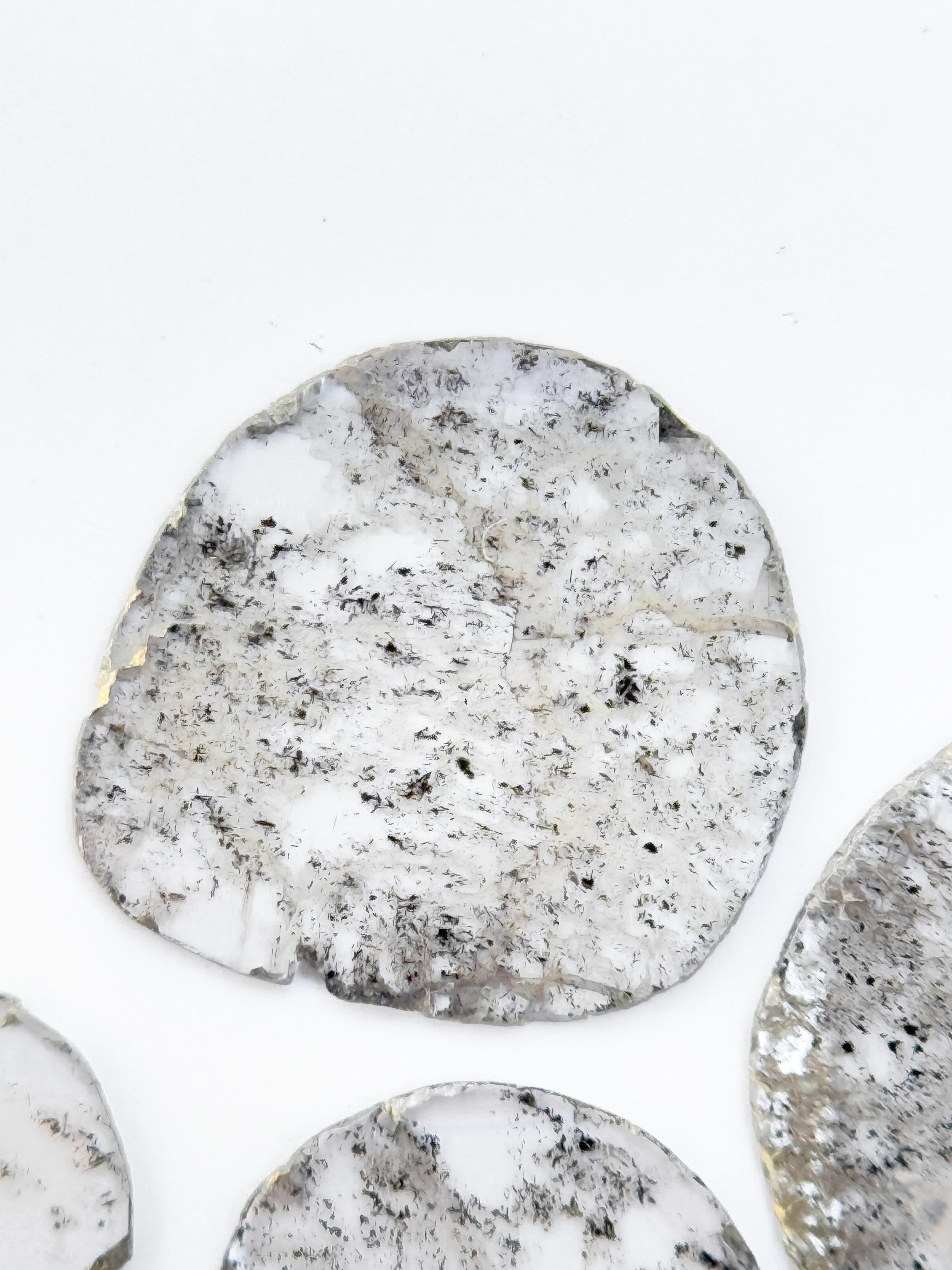 2.59 Ct Slice Rose Cut Grey Natural Salt and Pepper Diamond