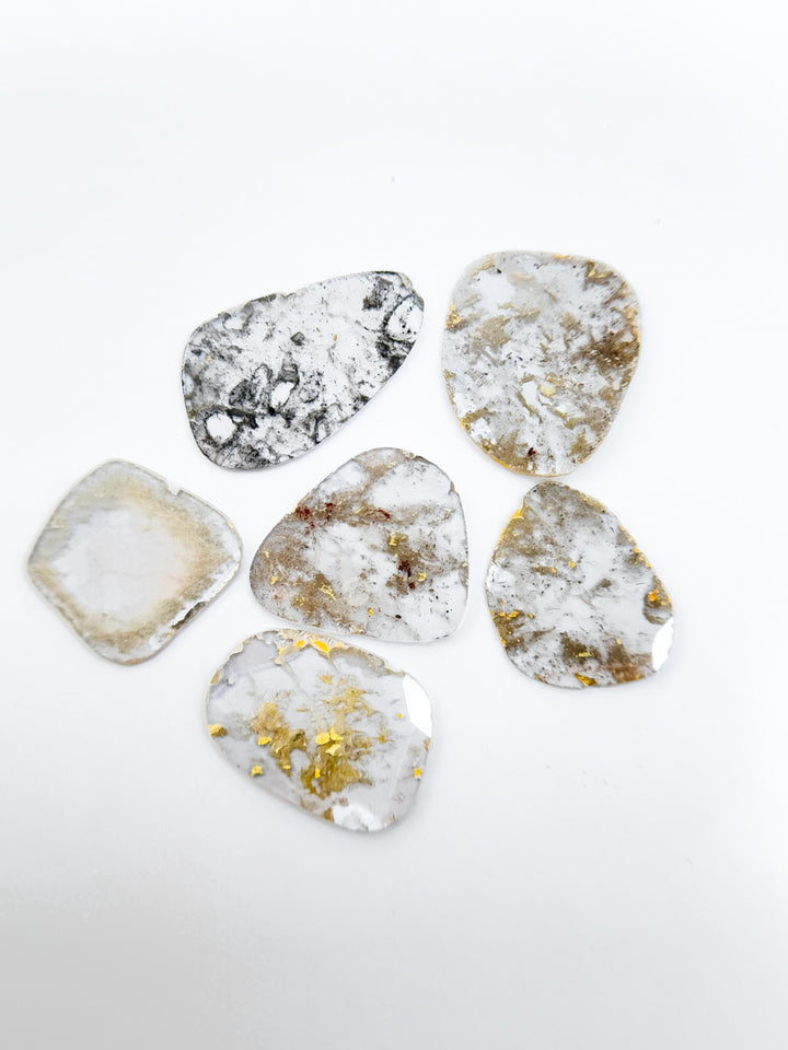 2.81 Ct Slice Rose Cut Grey Natural Salt and Pepper Diamond