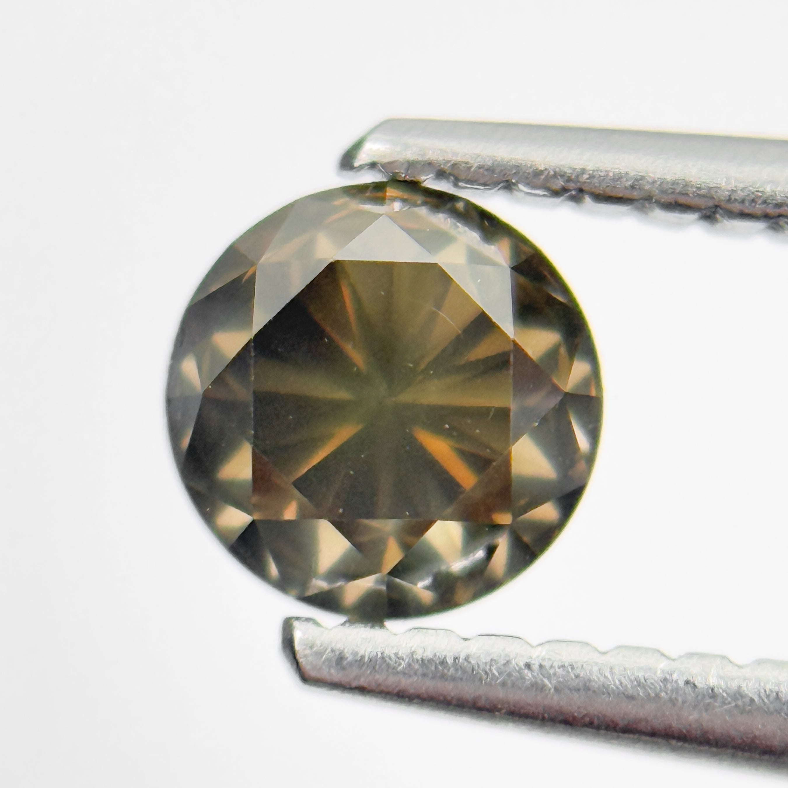 0.80 Ct Round Brilliant Cut Yellowish Natural Salt and Pepper Diamond