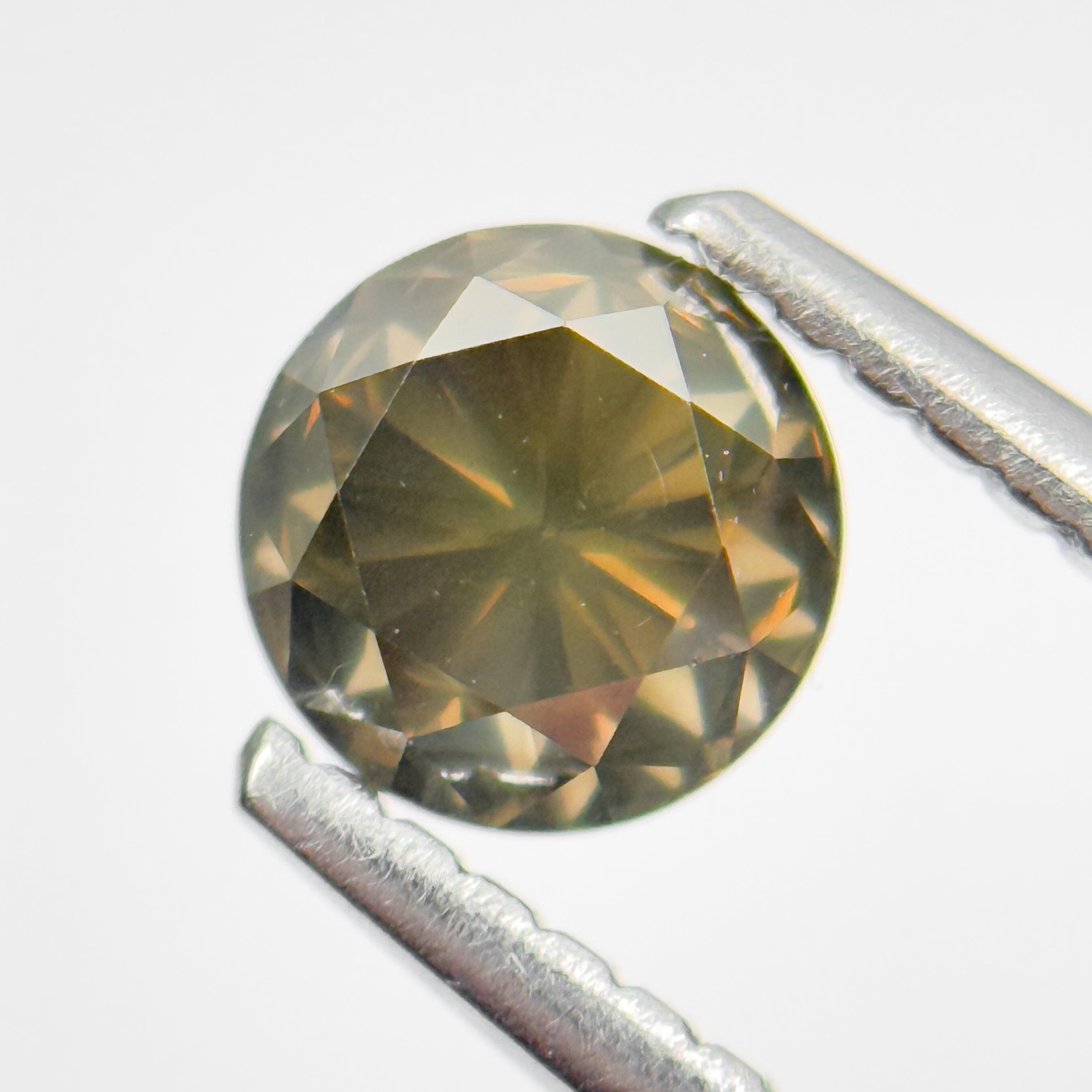 0.80 Ct Round Brilliant Cut Yellowish Natural Salt and Pepper Diamond