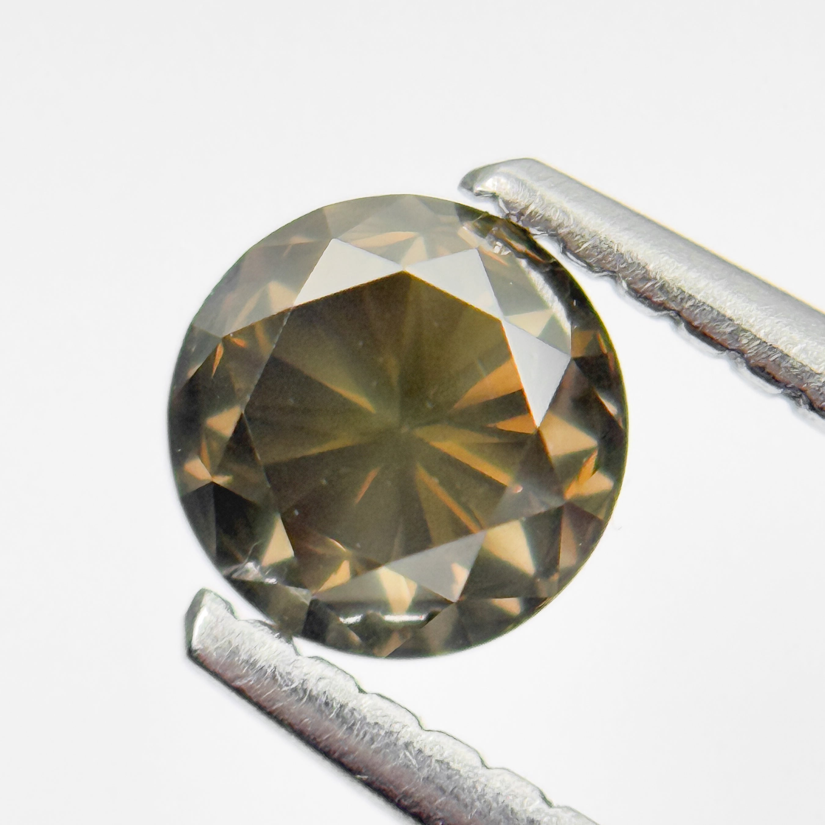 0.80 Ct Round Brilliant Cut Yellowish Natural Salt and Pepper Diamond