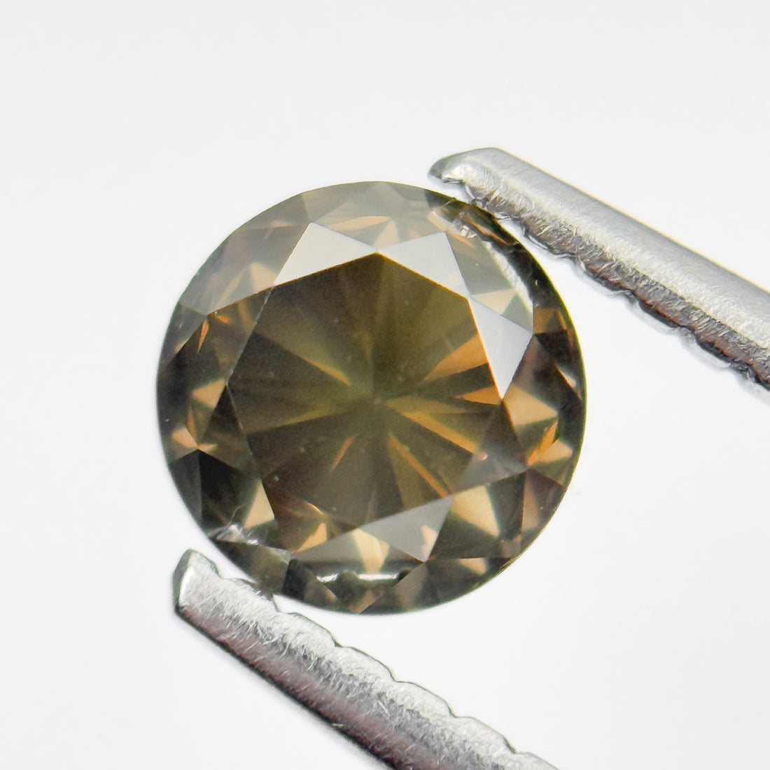 0.80 Ct Round Brilliant Cut Yellowish Natural Salt and Pepper Diamond