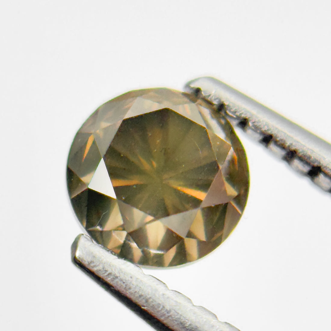 0.80 Ct Round Brilliant Cut Yellowish Natural Salt and Pepper Diamond