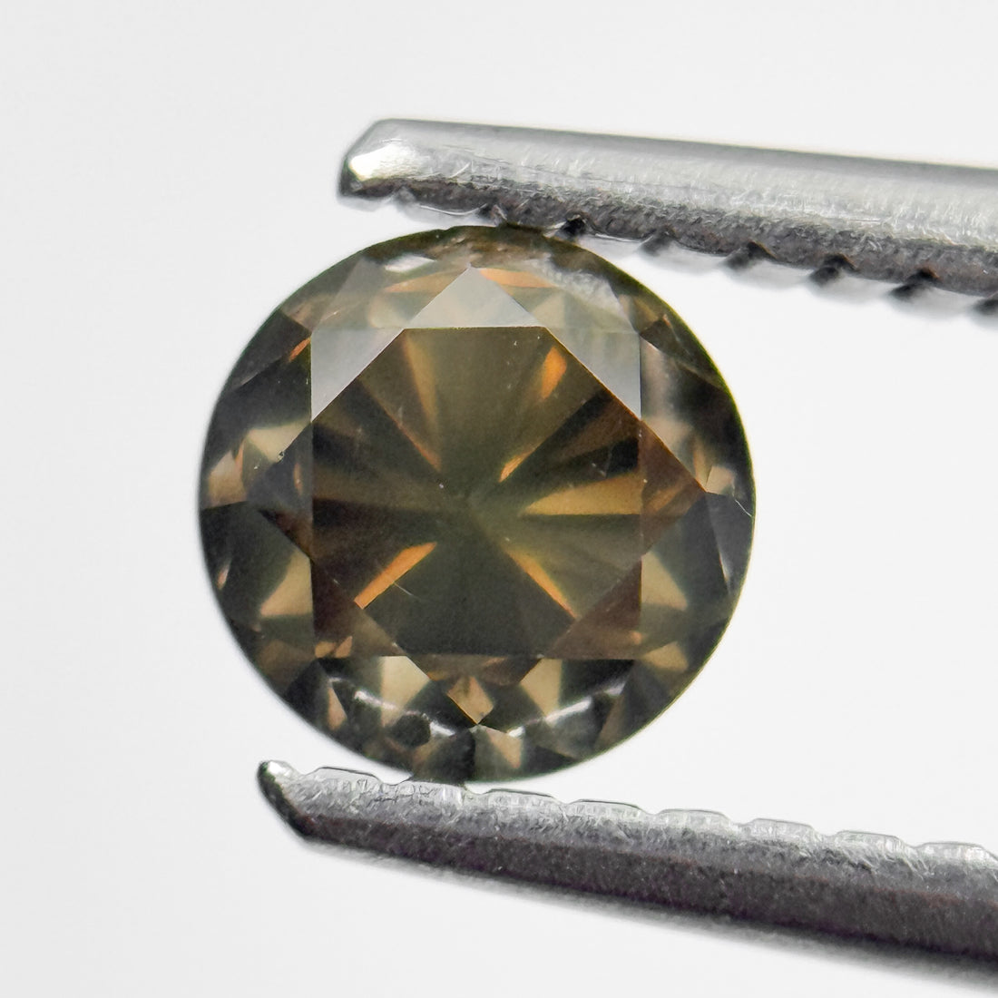 0.80 Ct Round Brilliant Cut Yellowish Natural Salt and Pepper Diamond