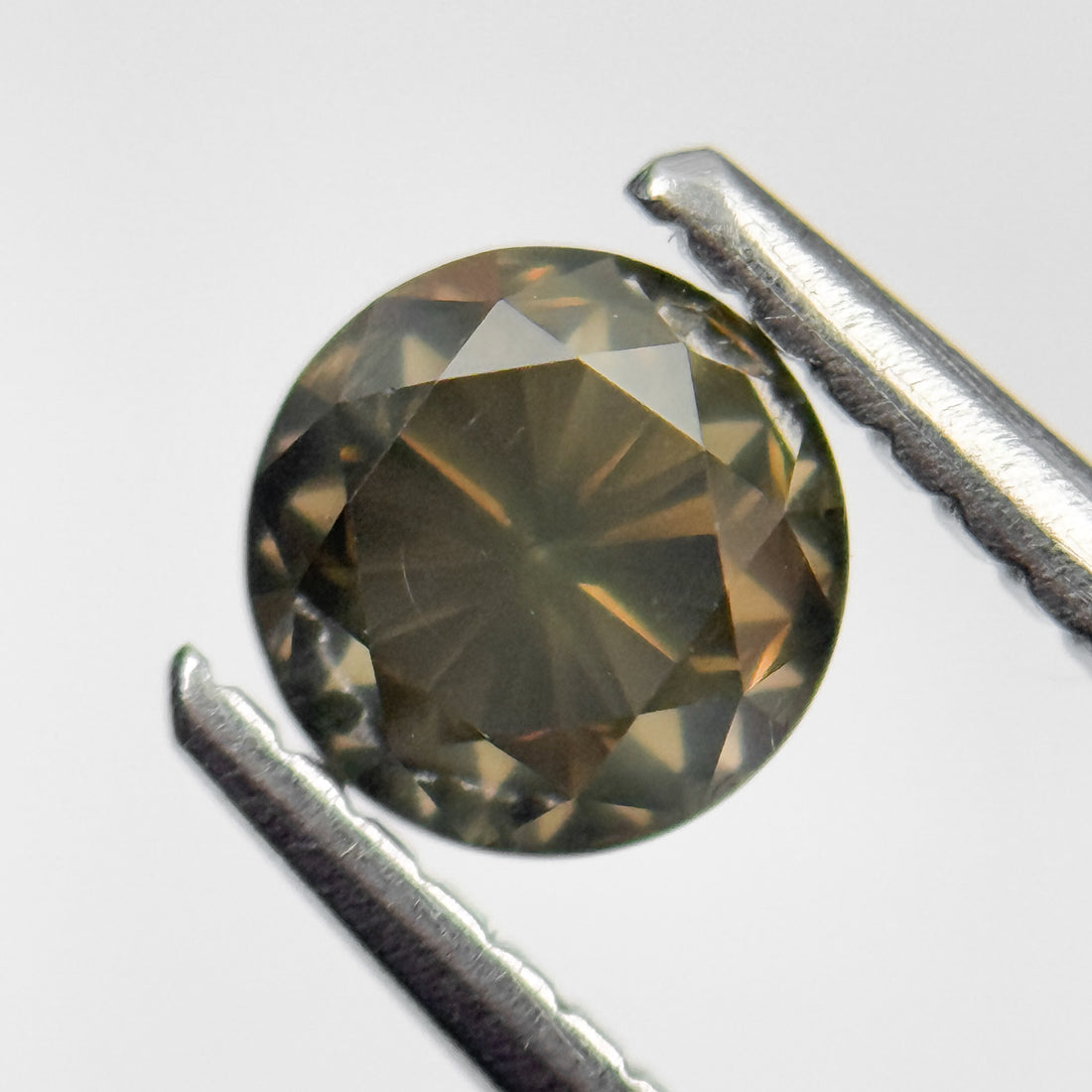 0.80 Ct Round Brilliant Cut Yellowish Natural Salt and Pepper Diamond