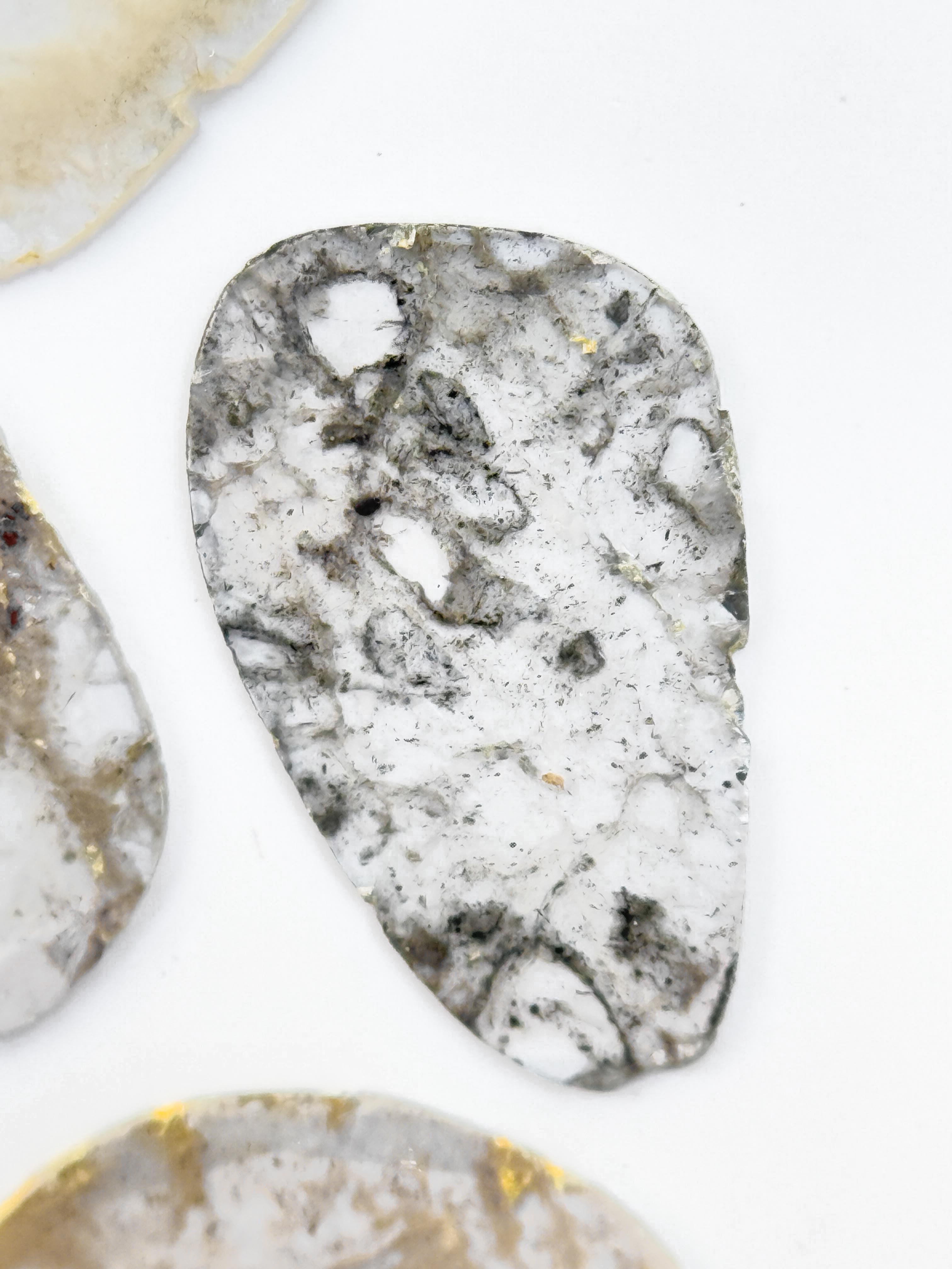 2.81 Ct Slice Rose Cut Grey Natural Salt and Pepper Diamond
