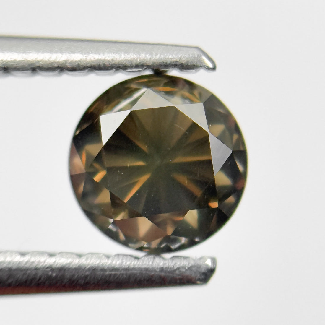 0.80 Ct Round Brilliant Cut Yellowish Natural Salt and Pepper Diamond