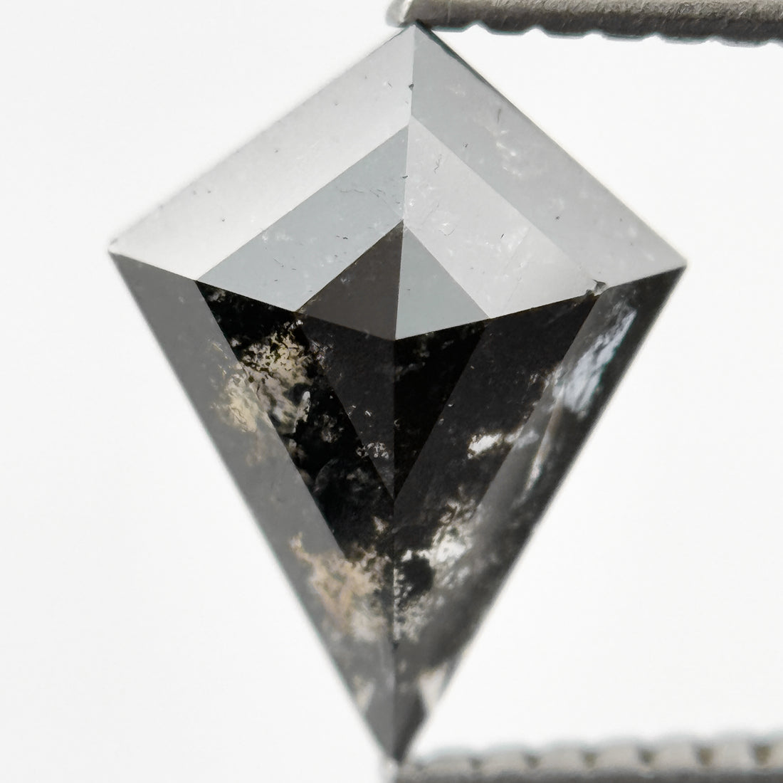 1.60 Ct Kite Rose Cut Grey Natural Salt and Pepper Diamond