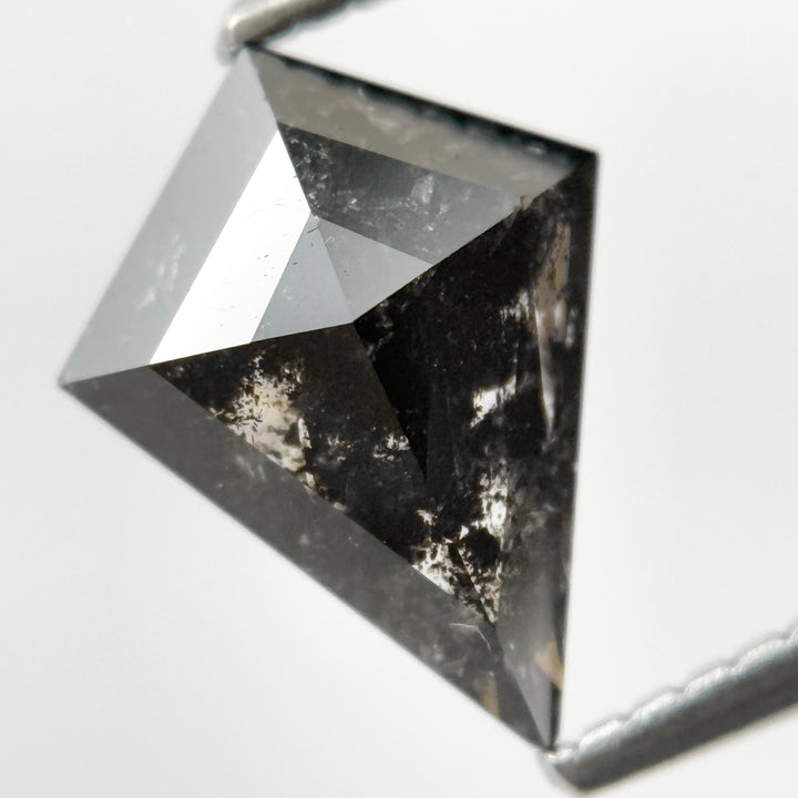 1.60 Ct Kite Rose Cut Grey Natural Salt and Pepper Diamond