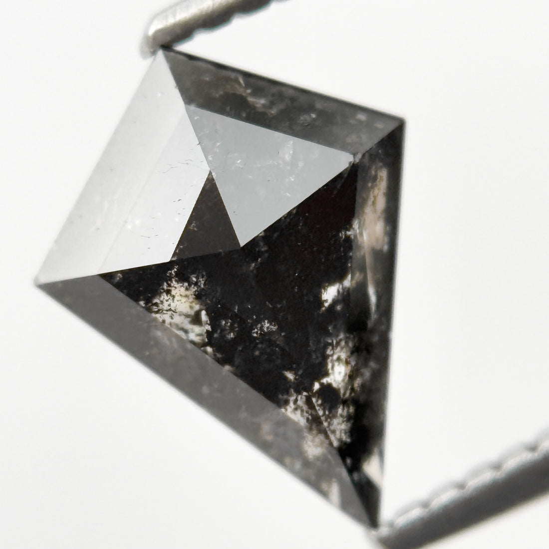 1.60 Ct Kite Rose Cut Grey Natural Salt and Pepper Diamond