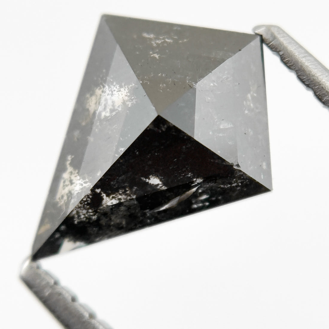 1.60 Ct Kite Rose Cut Grey Natural Salt and Pepper Diamond