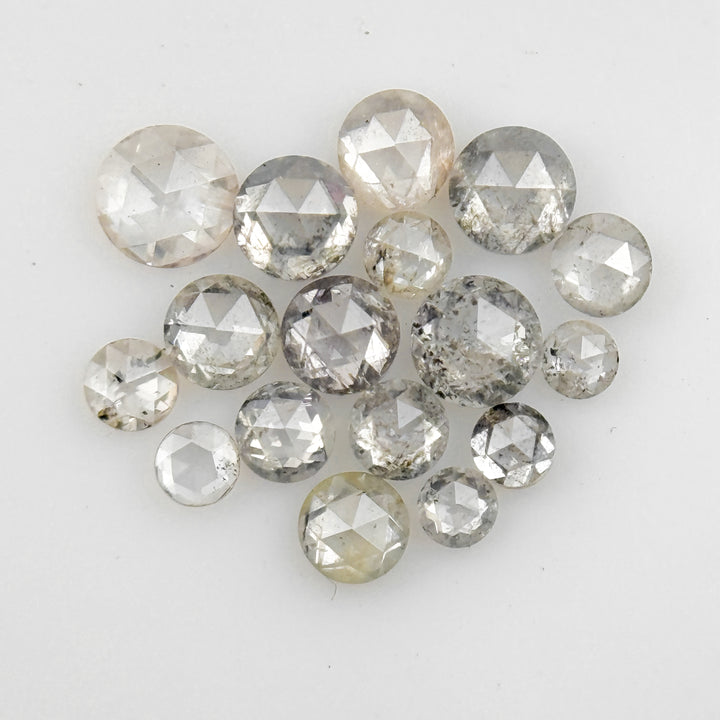 2 To 3 MM Round Rose Cut White Natural Galaxy Inclusion Diamond