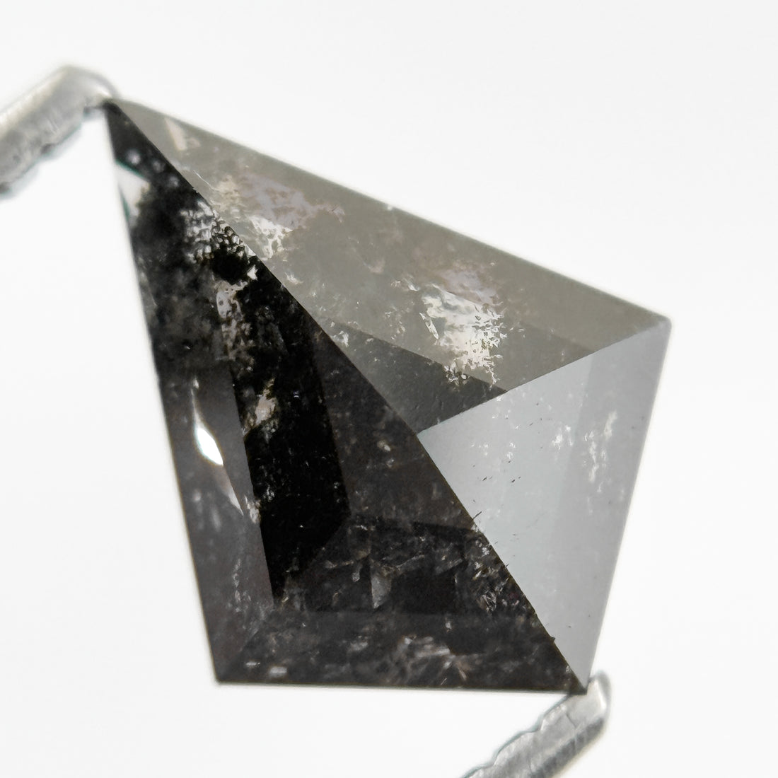 1.60 Ct Kite Rose Cut Grey Natural Salt and Pepper Diamond