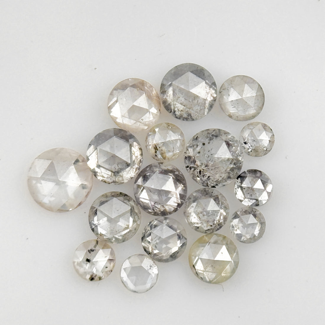 2 To 3 MM Round Rose Cut White Natural Galaxy Inclusion Diamond