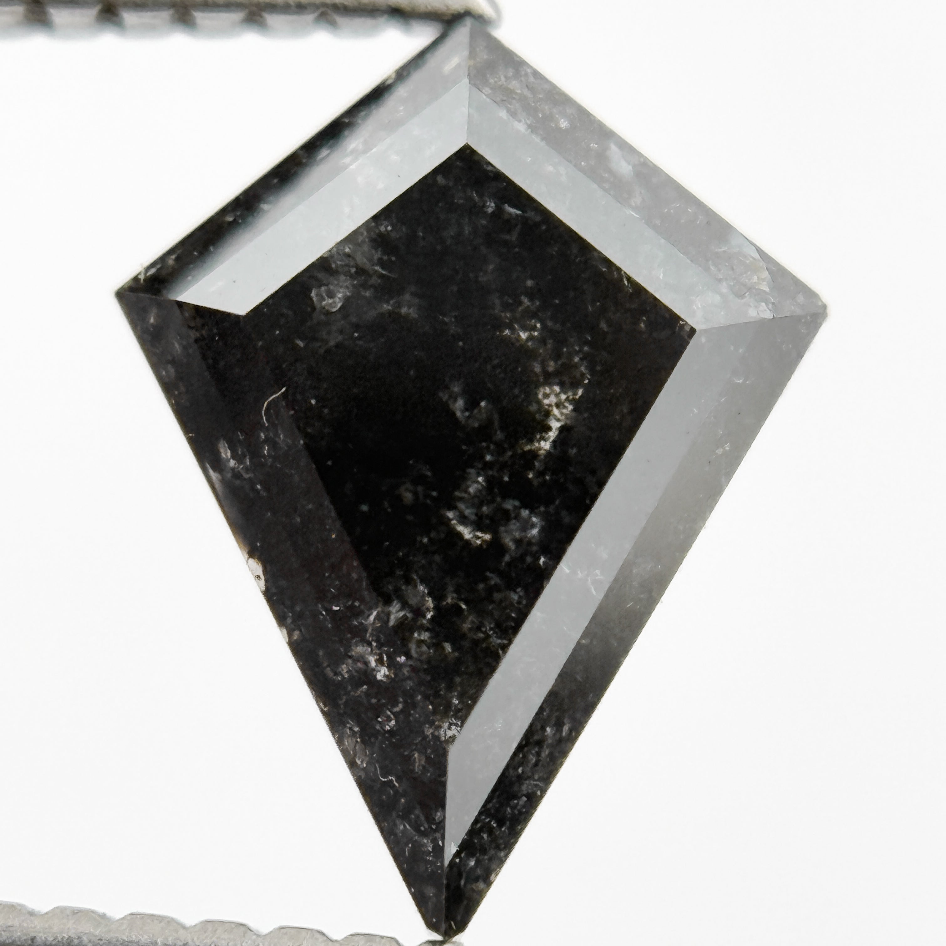 1.60 Ct Kite Rose Cut Grey Natural Salt and Pepper Diamond