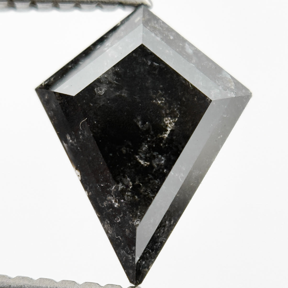 1.60 Ct Kite Rose Cut Grey Natural Salt and Pepper Diamond