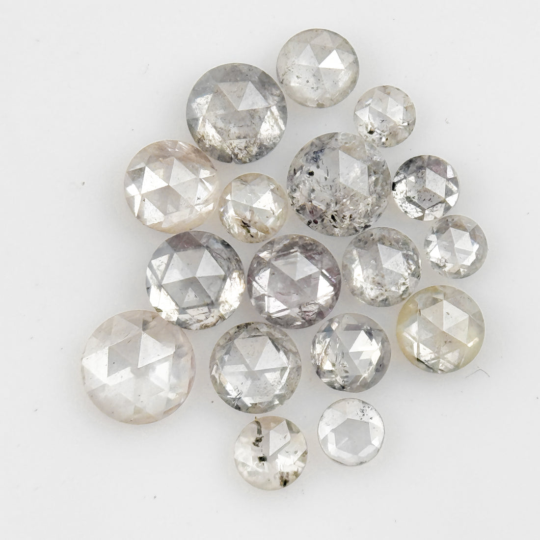 2 To 3 MM Round Rose Cut White Natural Galaxy Inclusion Diamond