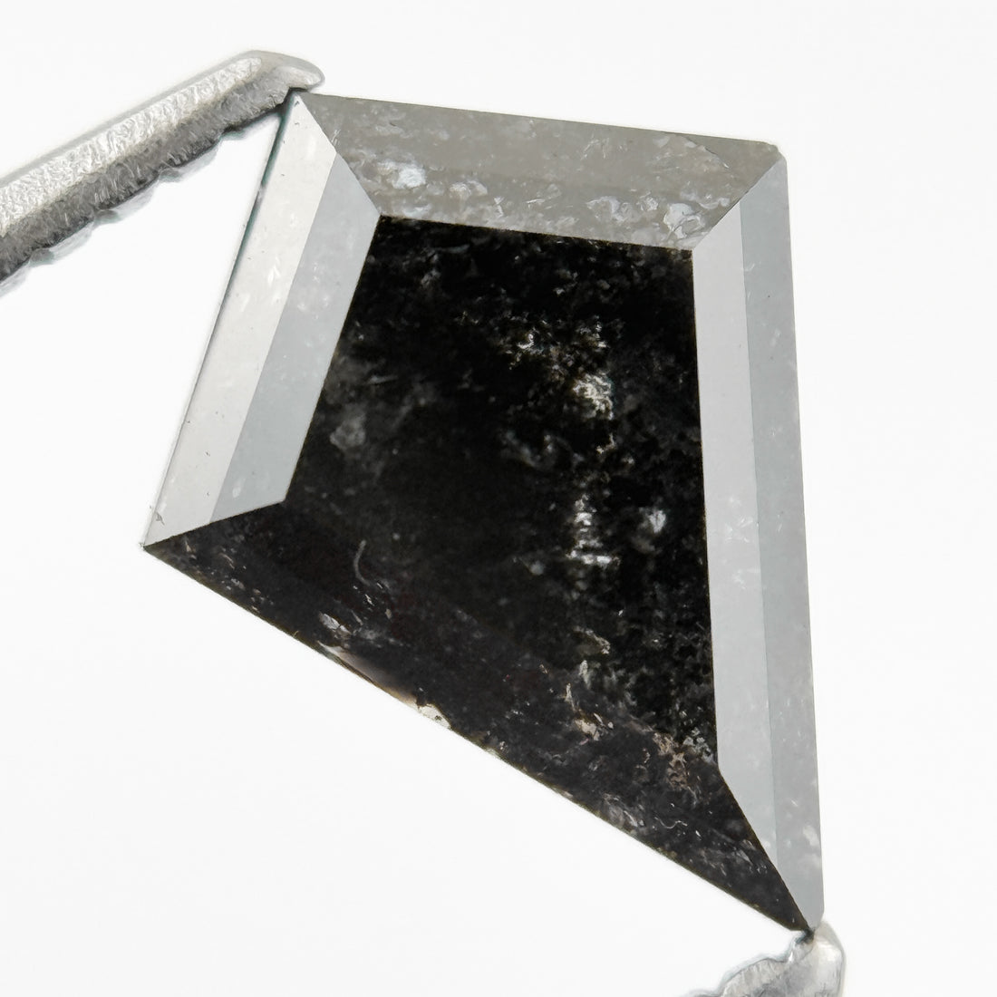 1.60 Ct Kite Rose Cut Grey Natural Salt and Pepper Diamond