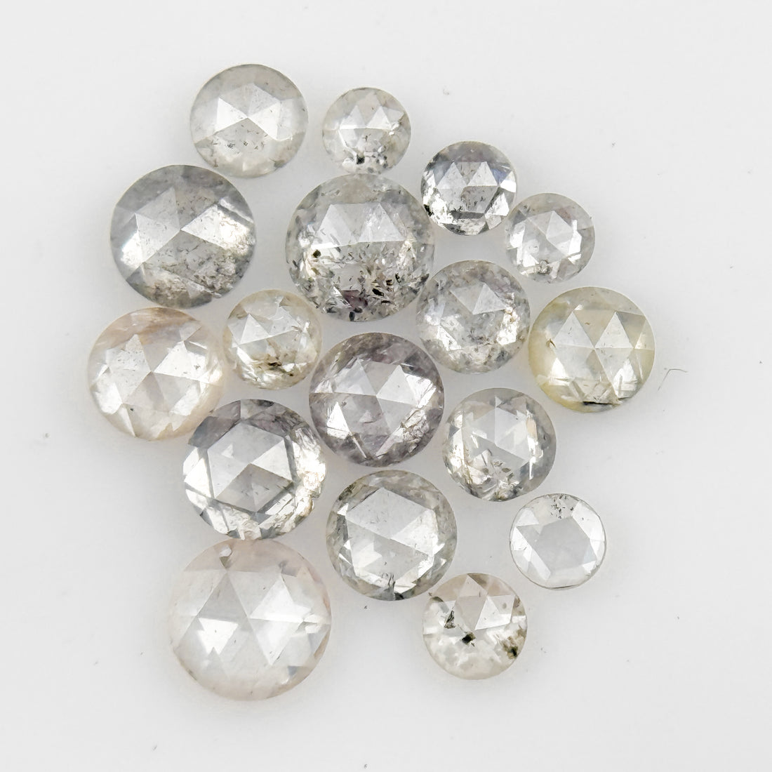2 To 3 MM Round Rose Cut White Natural Galaxy Inclusion Diamond