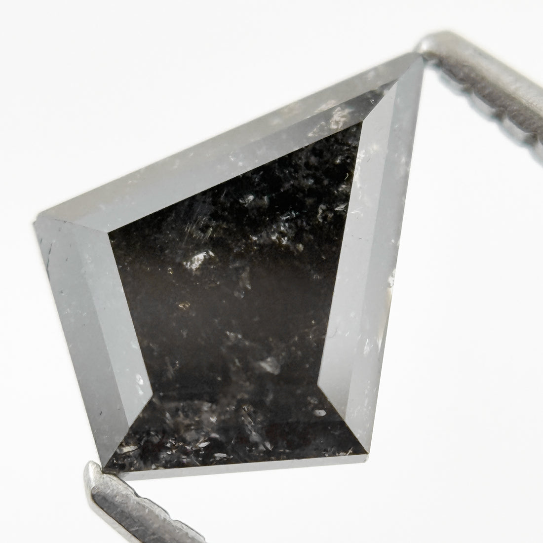 1.60 Ct Kite Rose Cut Grey Natural Salt and Pepper Diamond