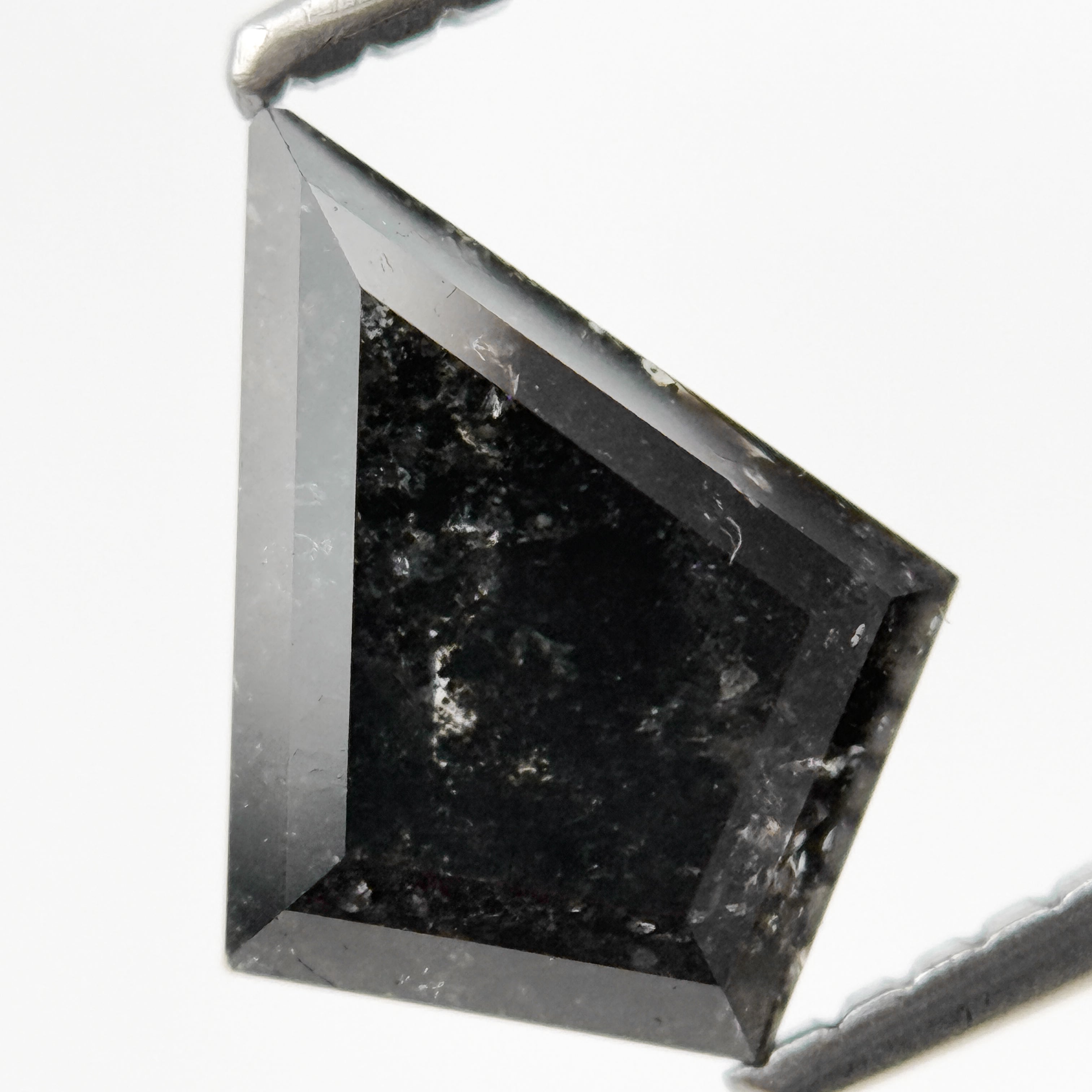 1.60 Ct Kite Rose Cut Grey Natural Salt and Pepper Diamond