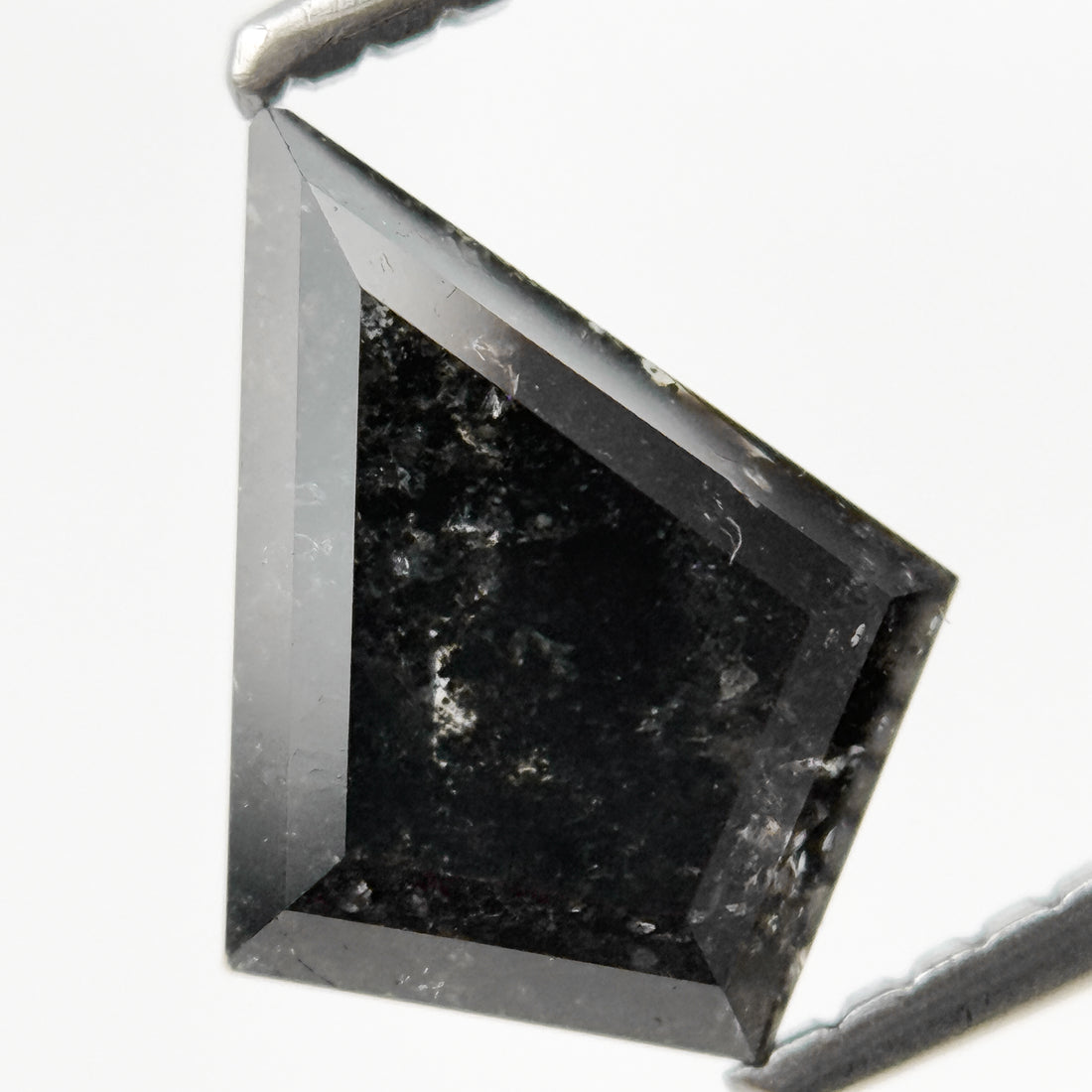 1.60 Ct Kite Rose Cut Grey Natural Salt and Pepper Diamond