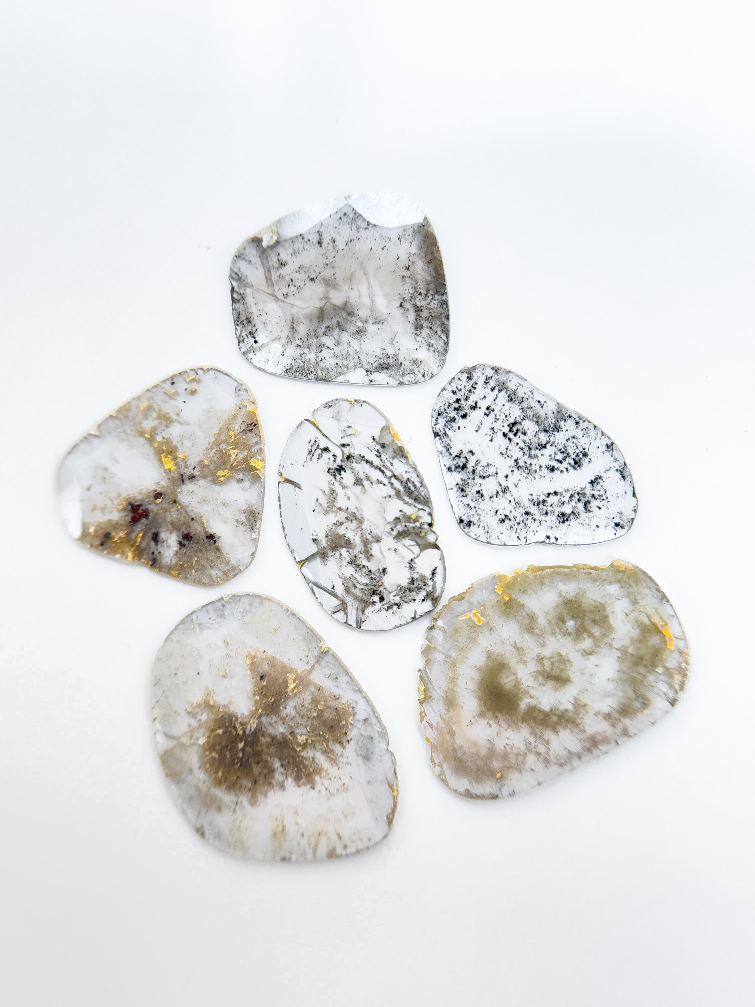 3.08 Ct Slice Rose Cut Grey Natural Salt and Pepper Diamond