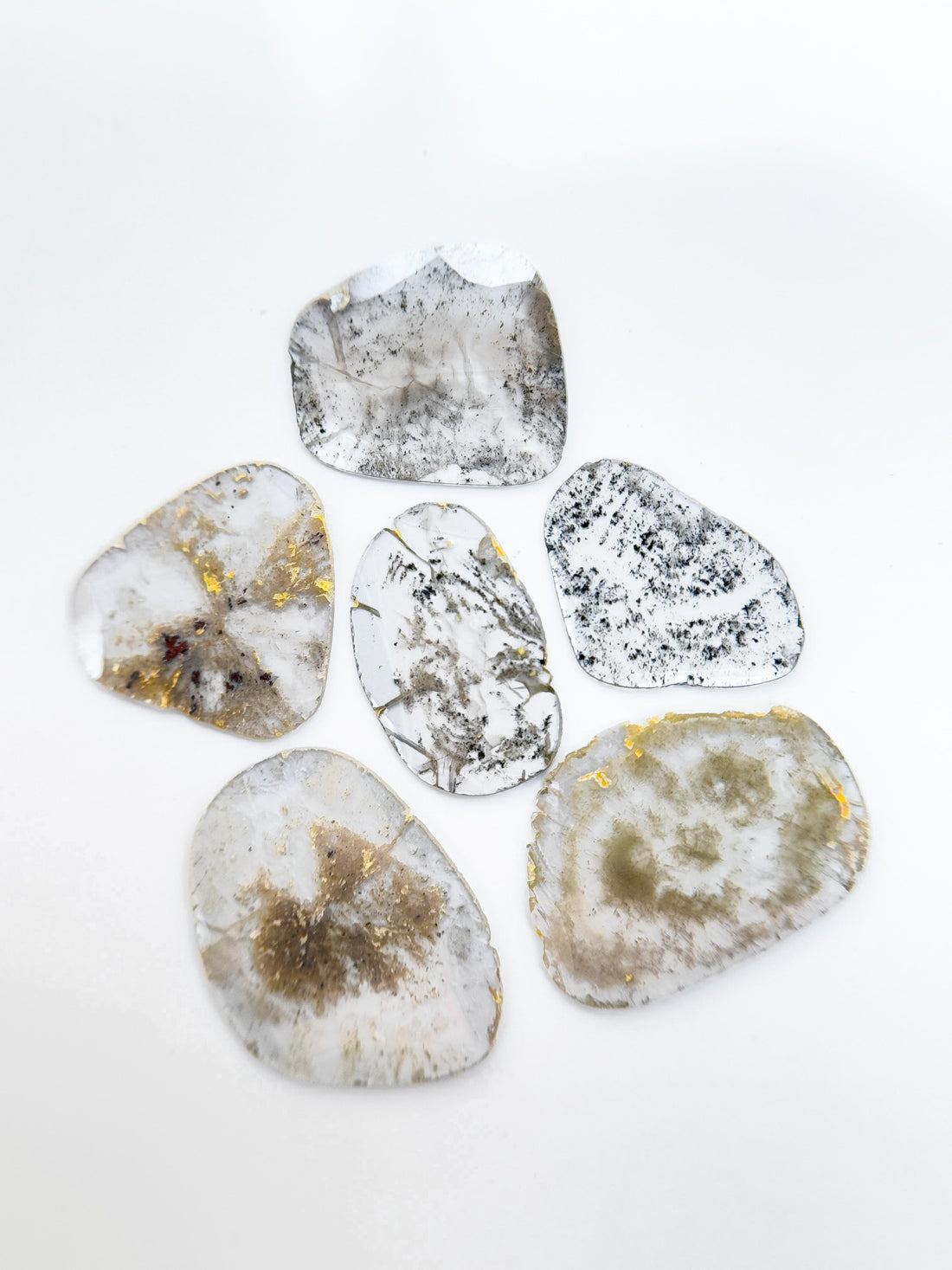 3.08 Ct Slice Rose Cut Grey Natural Salt and Pepper Diamond