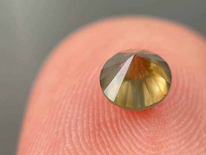 0.80 Ct Round Brilliant Cut Yellowish Natural Salt and Pepper Diamond