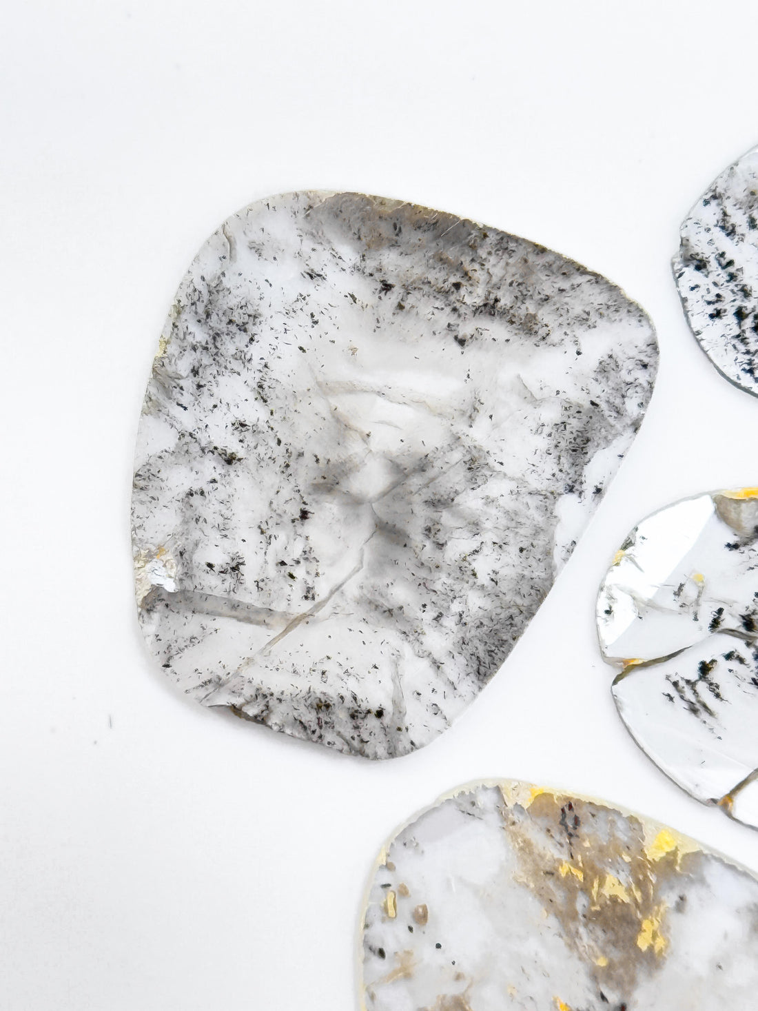 3.08 Ct Slice Rose Cut Grey Natural Salt and Pepper Diamond