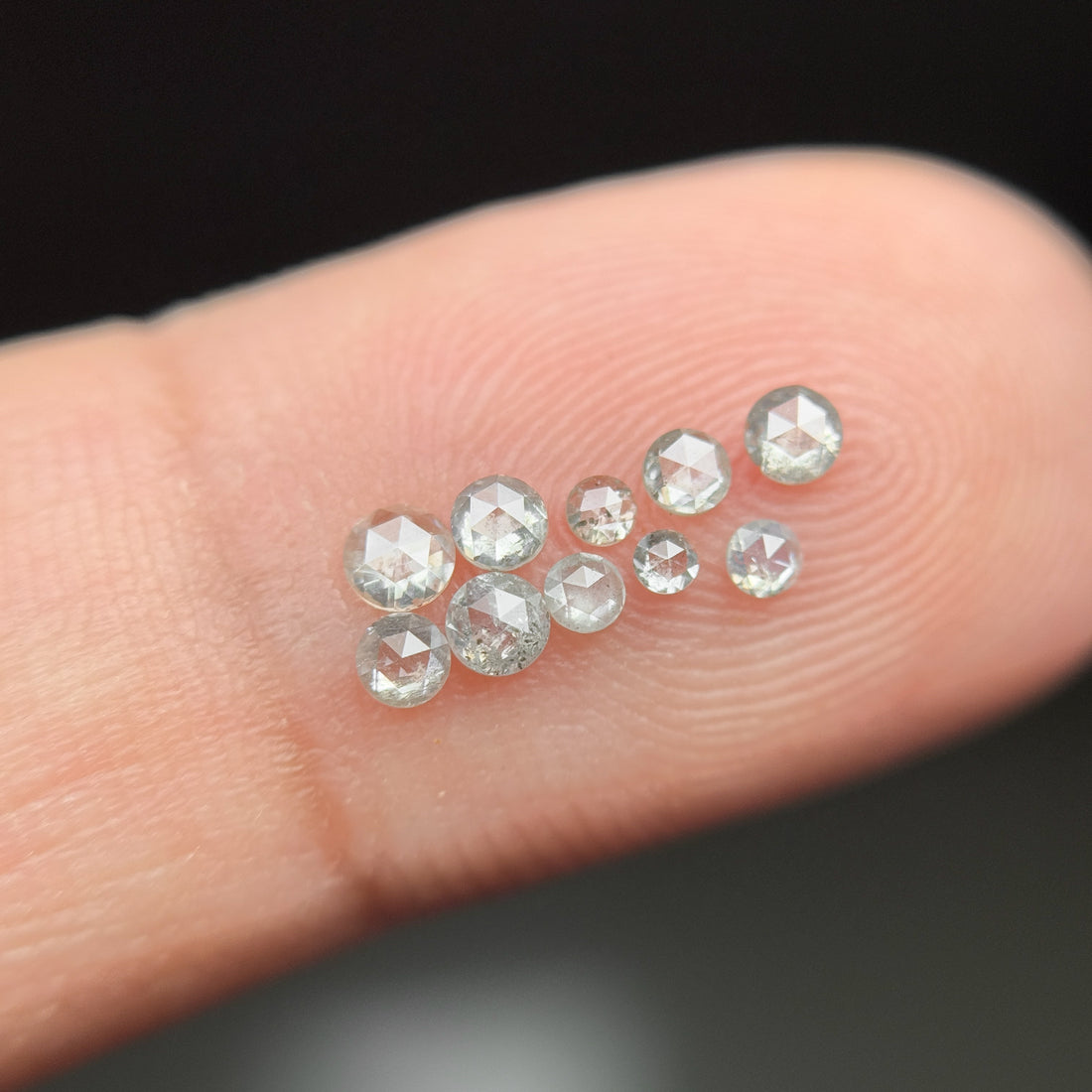 2 To 3 MM Round Rose Cut White Natural Galaxy Inclusion Diamond