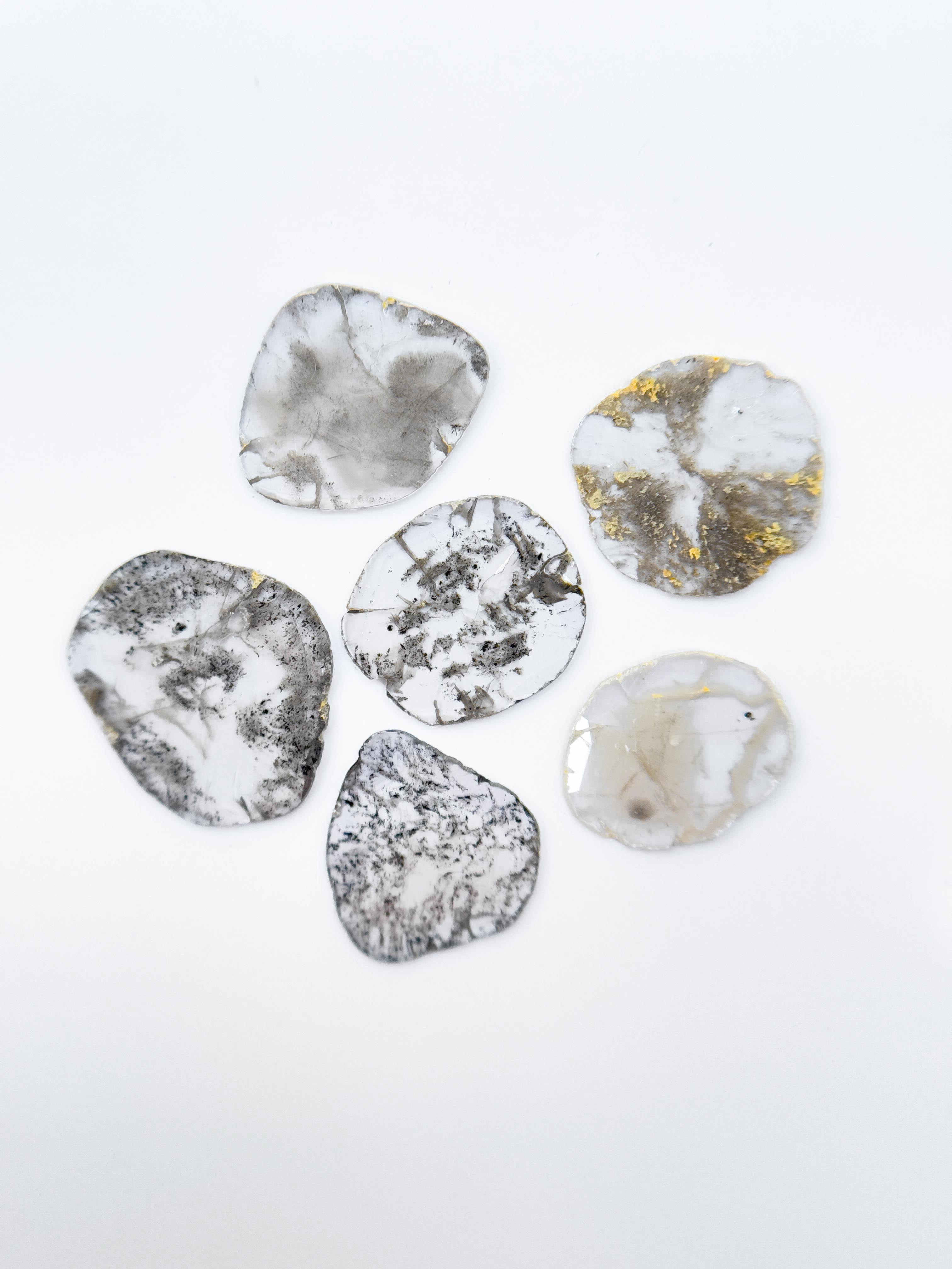 2.54 Ct Slice Rose Cut Grey Natural Salt and Pepper Diamond
