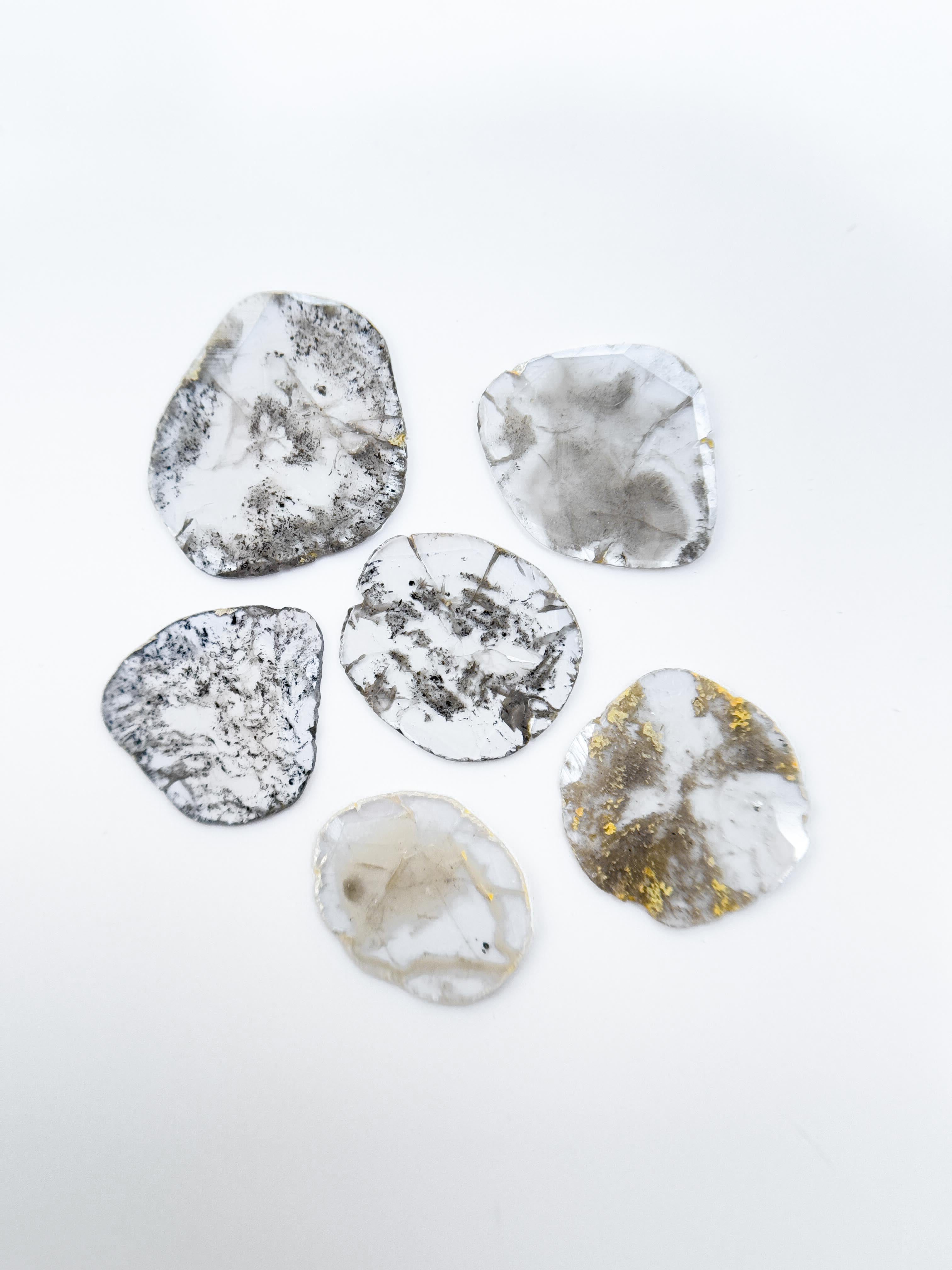 2.54 Ct Slice Rose Cut Grey Natural Salt and Pepper Diamond