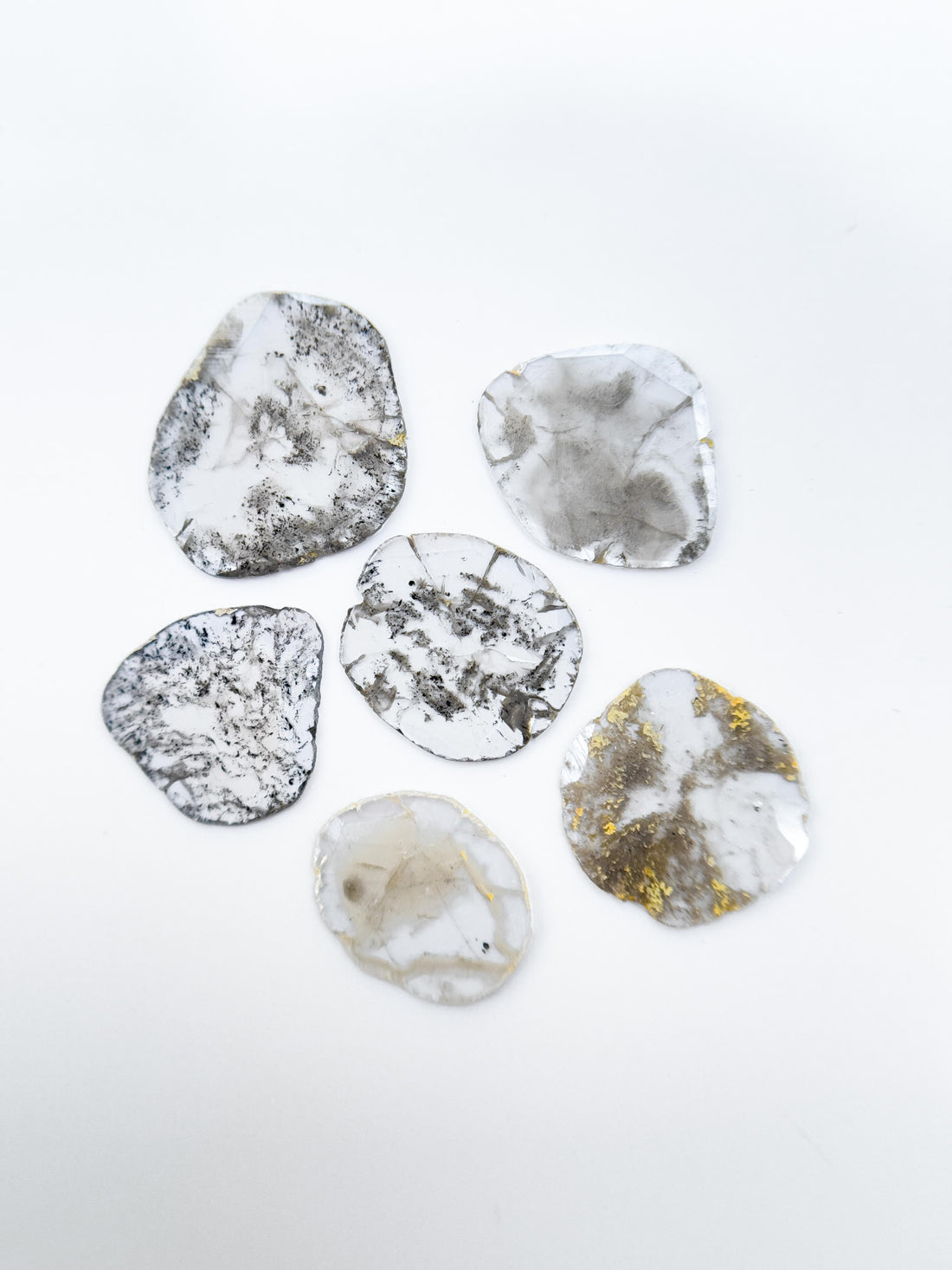 2.54 Ct Slice Rose Cut Grey Natural Salt and Pepper Diamond