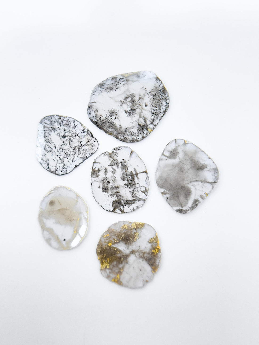 2.54 Ct Slice Rose Cut Grey Natural Salt and Pepper Diamond