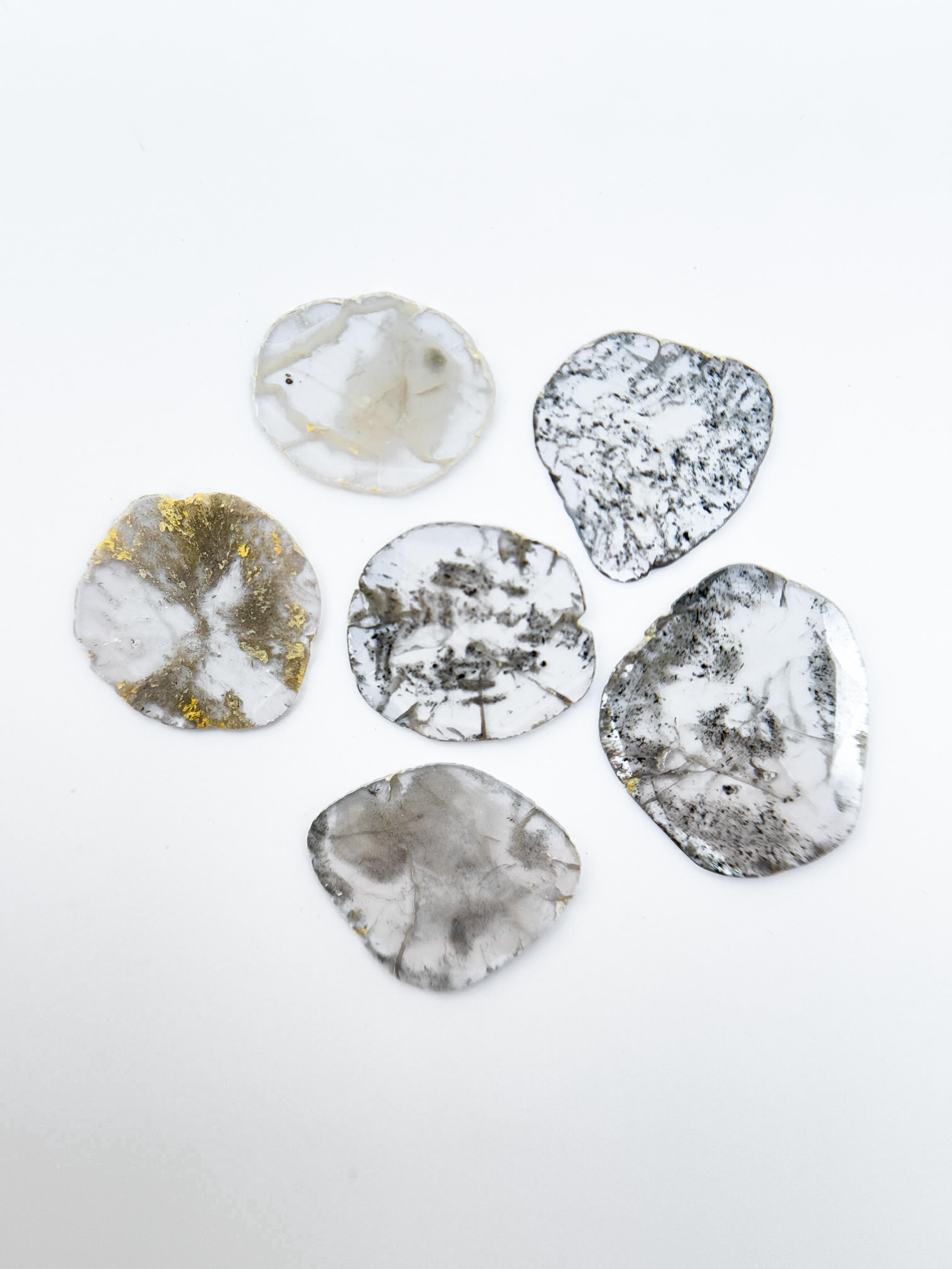 2.54 Ct Slice Rose Cut Grey Natural Salt and Pepper Diamond